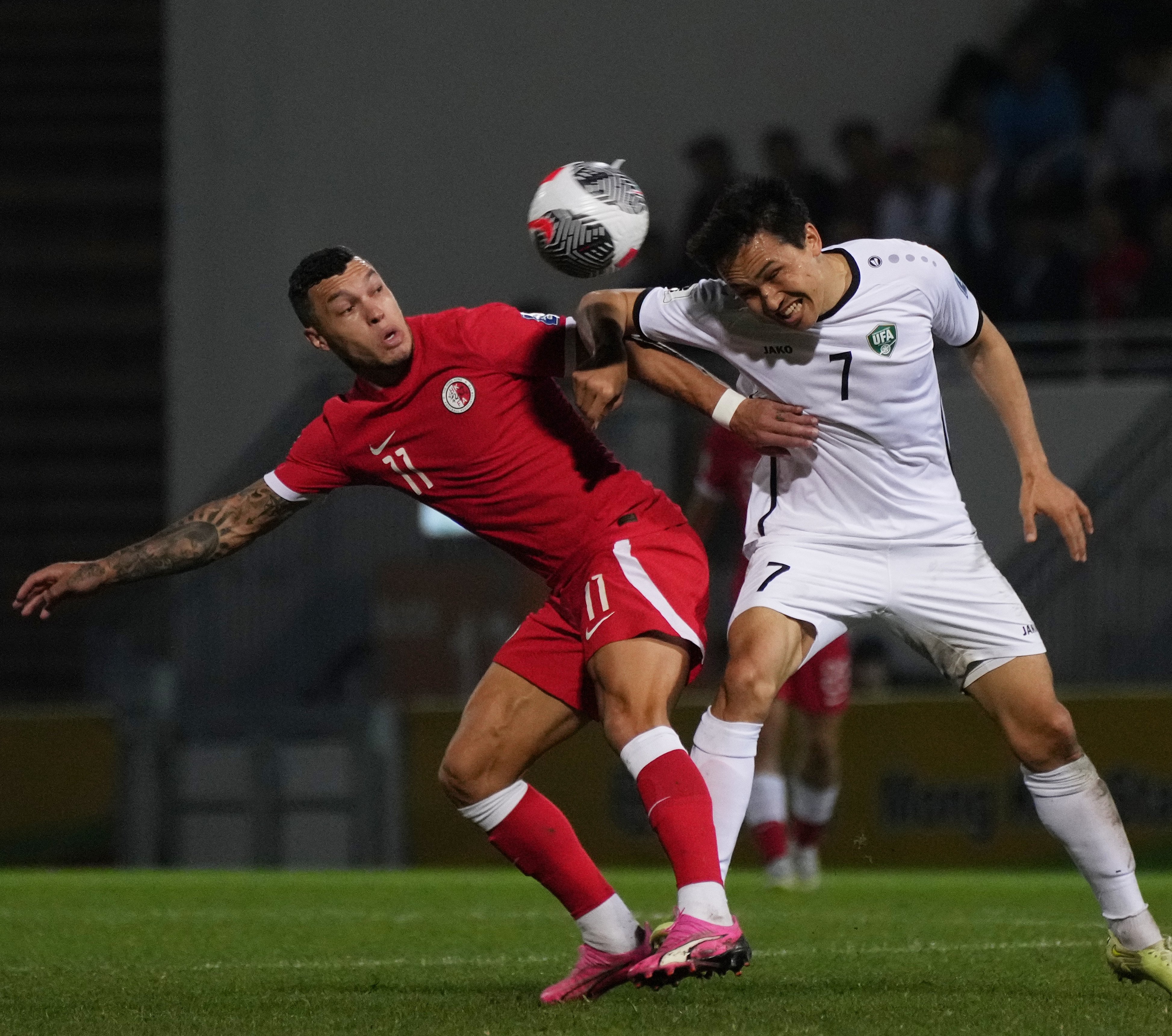 Everton Camargo in action for Hong Kong on his most recent international appearance, against Uzbekistan in March. Photo: Elson Li