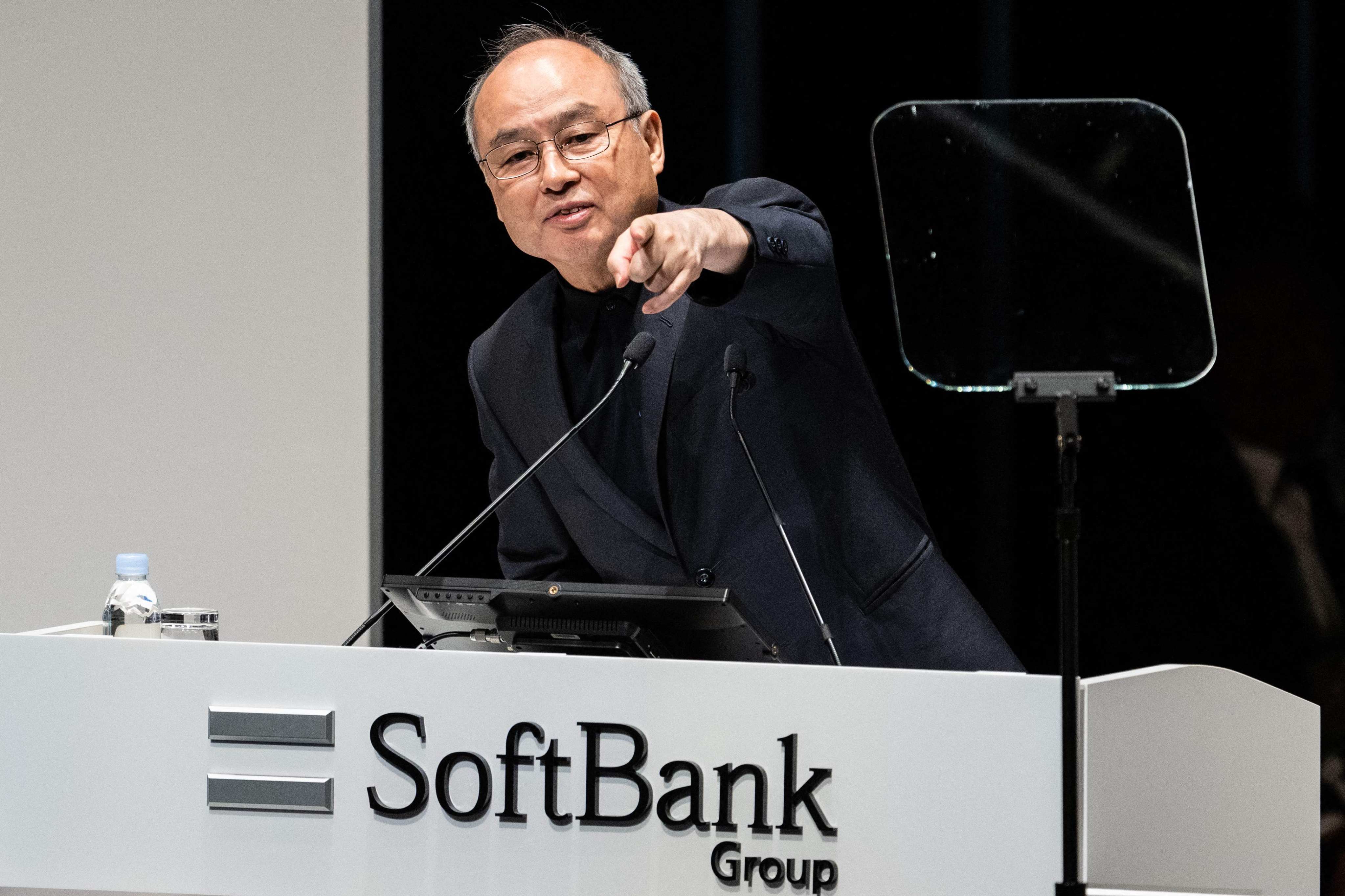 Softbank CEO Masayoshi Son speaks during the annual general shareholders’ meeting in Tokyo on June 21, 2024. Photo: AFP