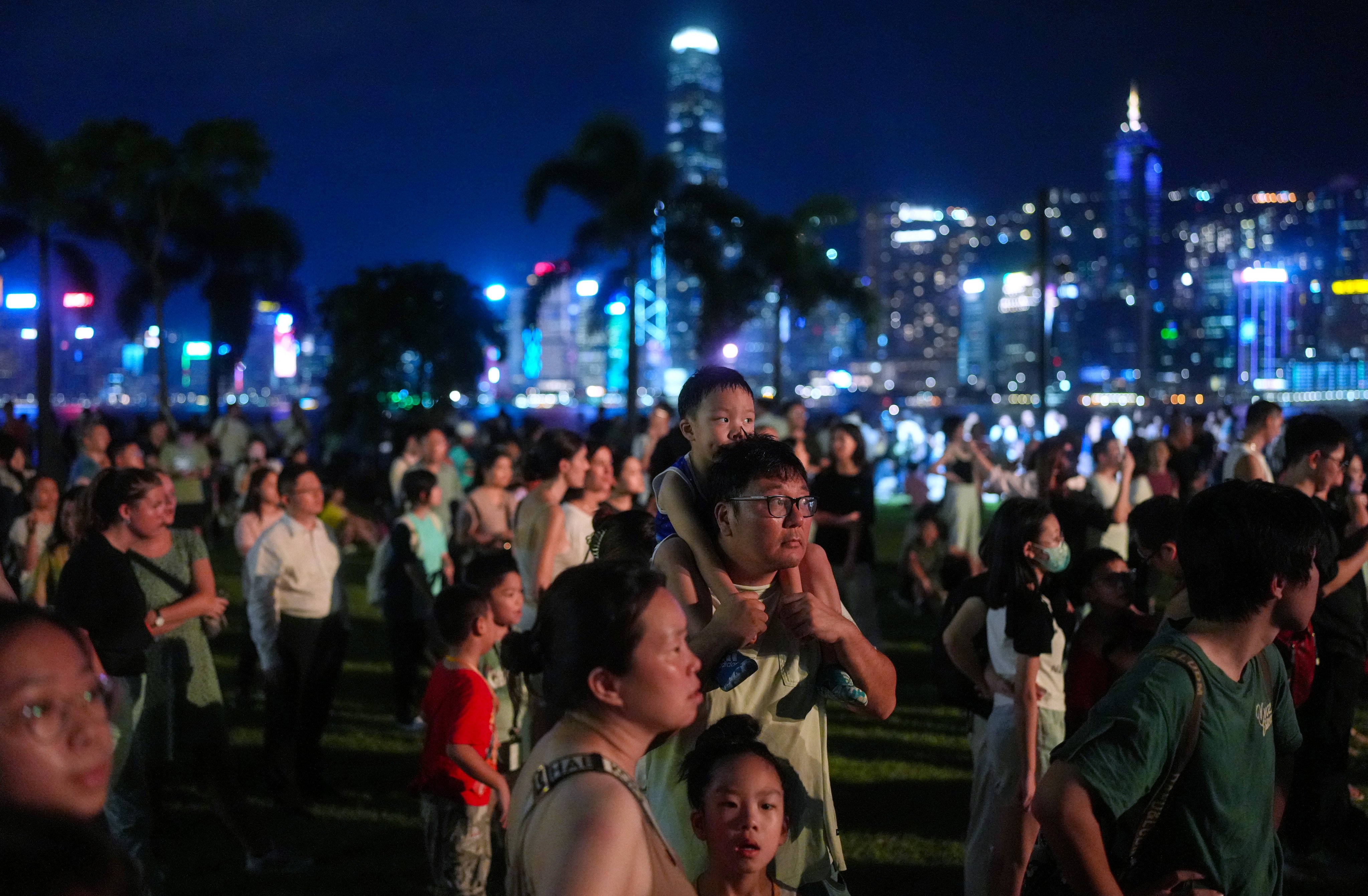 Thousands of people had converged on the cultural hub to wait for the National Day-themed performances. Photo: Sam Tsang