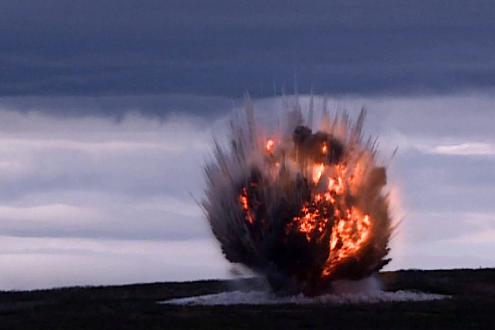 A photo released by North Korean state media shows the test-firing of a bunker-busting tactical ballistic missile last month. Photo: KCNA/KNS/DPA