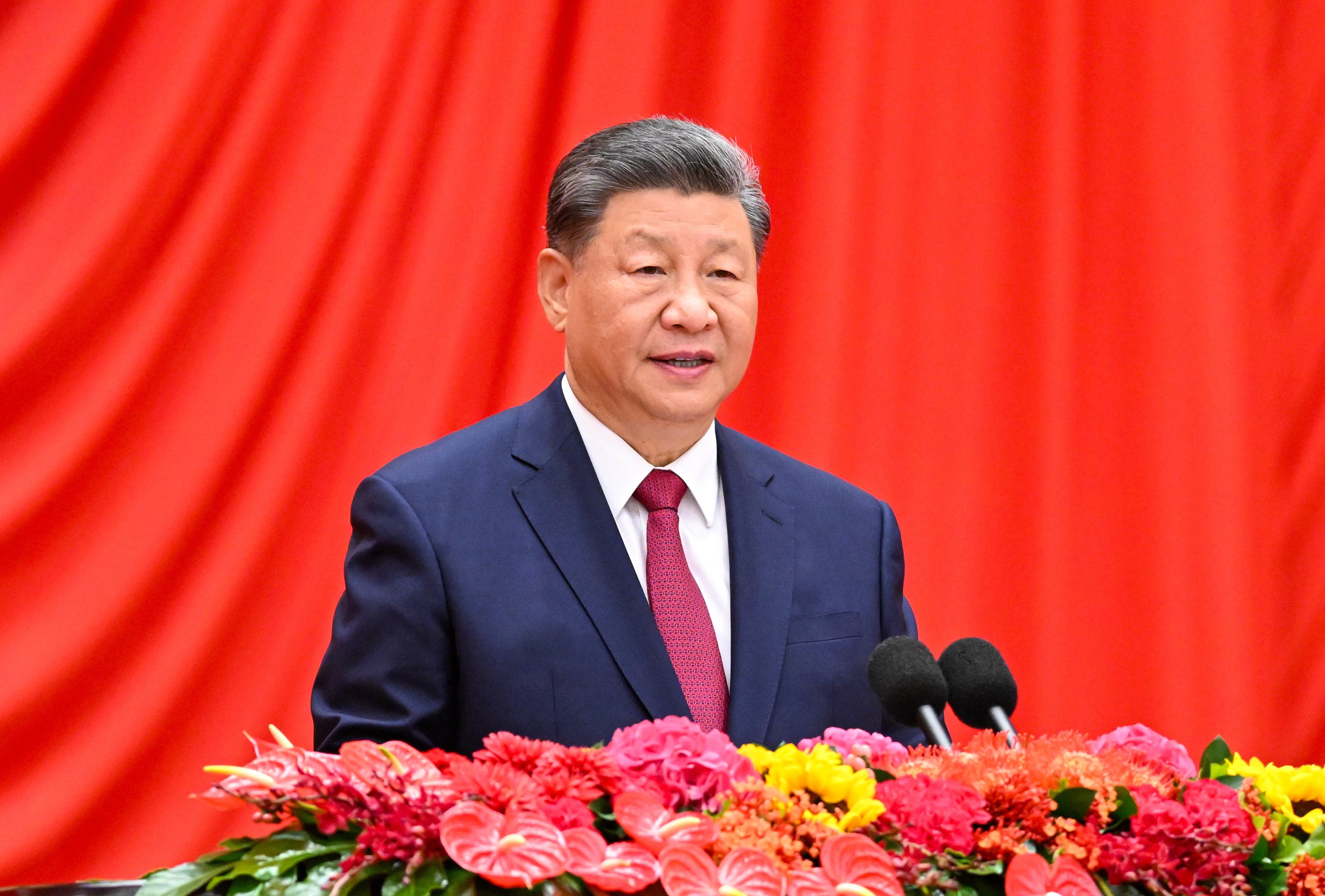 President Xi Jinping speaks on Monday at a reception to celebrate the 75th anniversary of the founding of the People’s Republic of China in Beijing. Photo: Xinhua