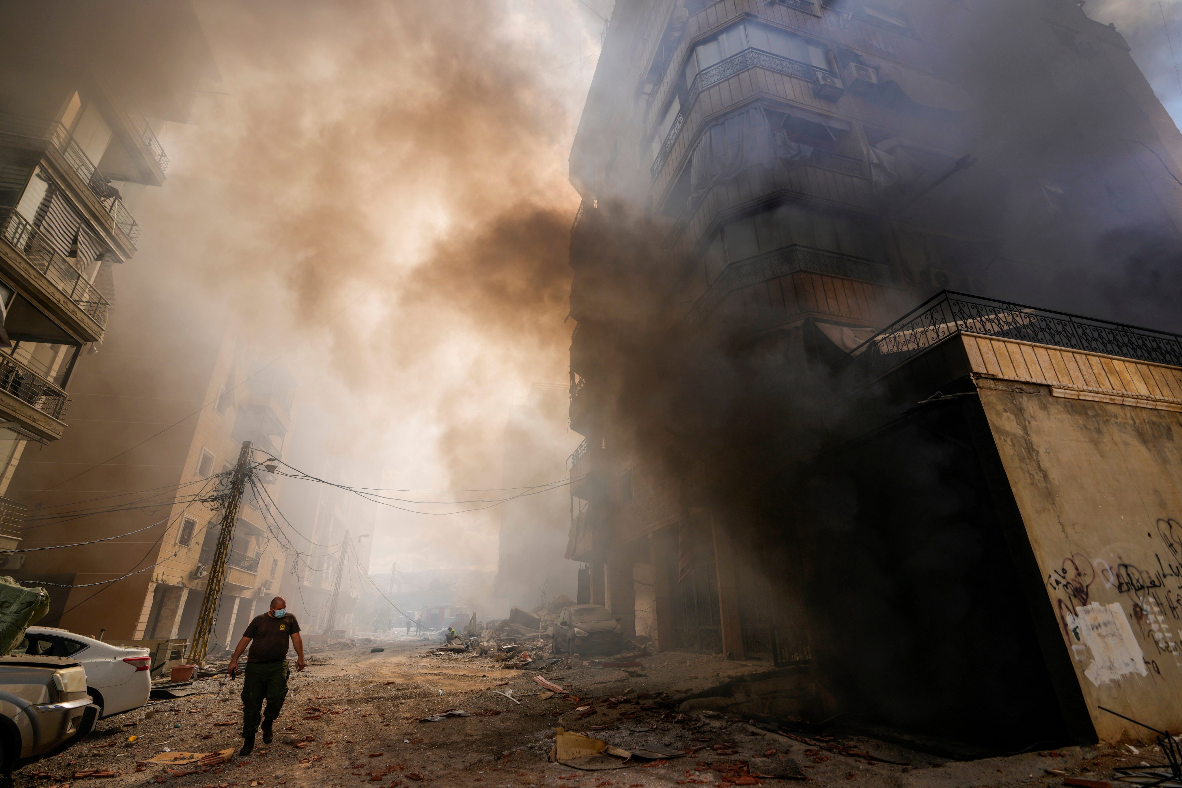 Smoke rises from the site of an Israeli air strike in Beirut, Lebanon, on Wednesday. Photo: AP