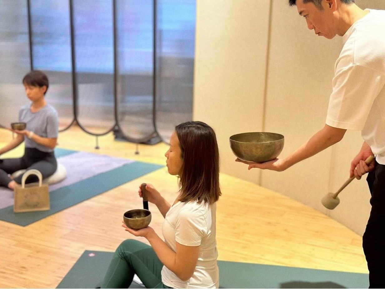 A sound healing session at Hong Kong yoga studio Be Earth. Photo: Be Earth