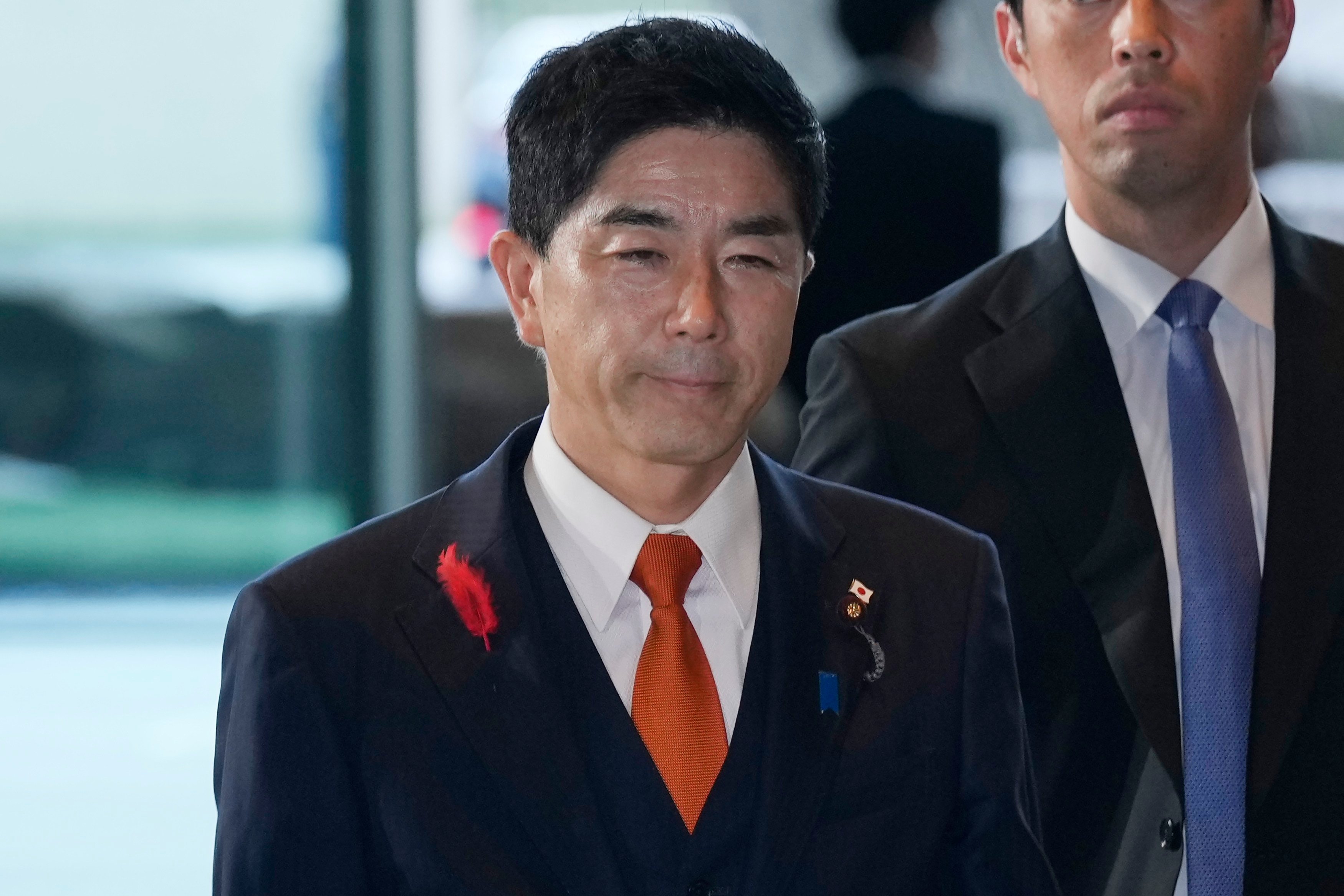 Hideki Makihara, newly appointed minister of Justice, arrives at the Japanese Prime Minister’s official residence on October 1 in Tokyo. Photo: AP