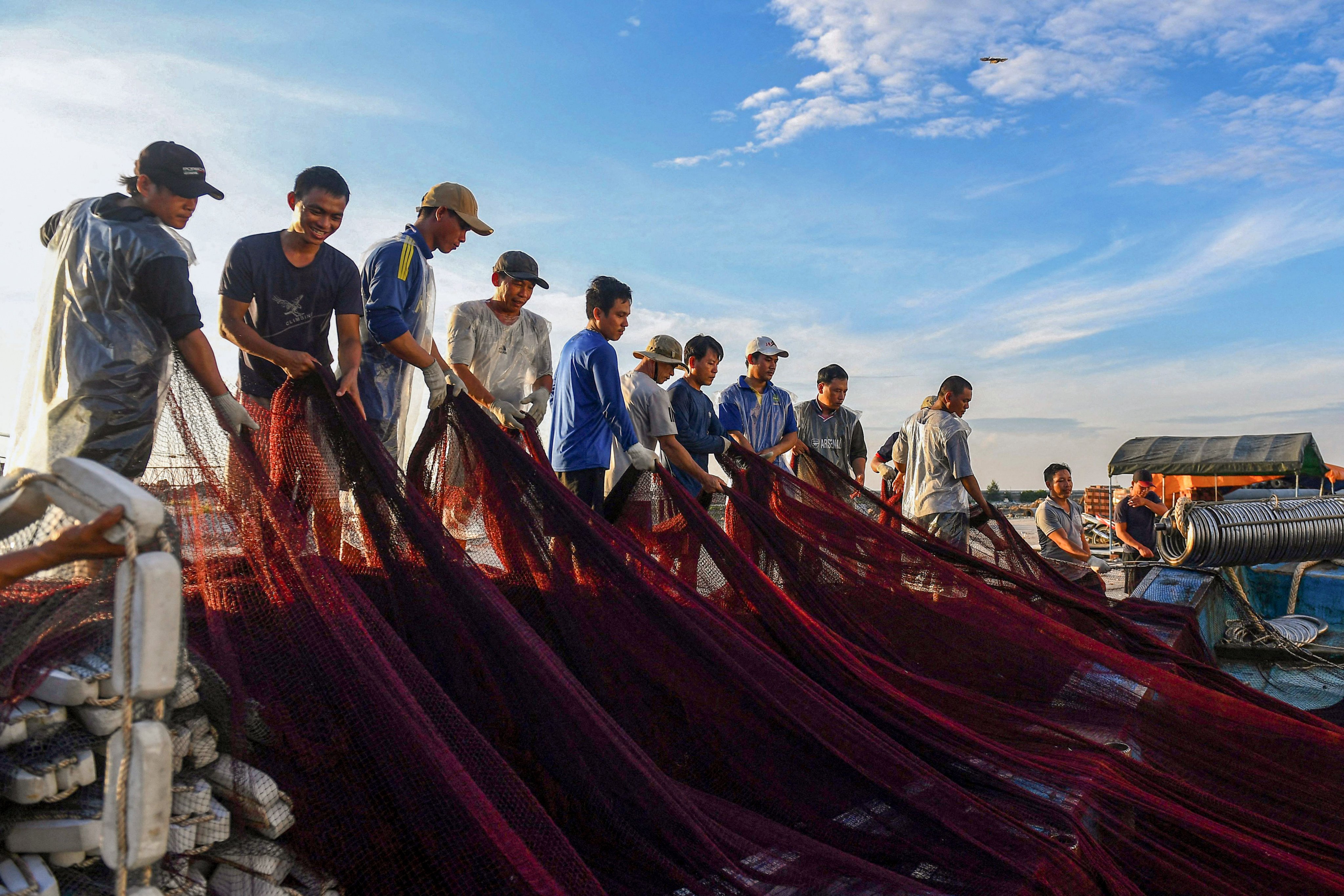 Fishermen pulling their net on Vietnam’s offshore Ly Son island, the country’s closest island to the disputed Paracel Islands in the South China Sea. Photo: AFP