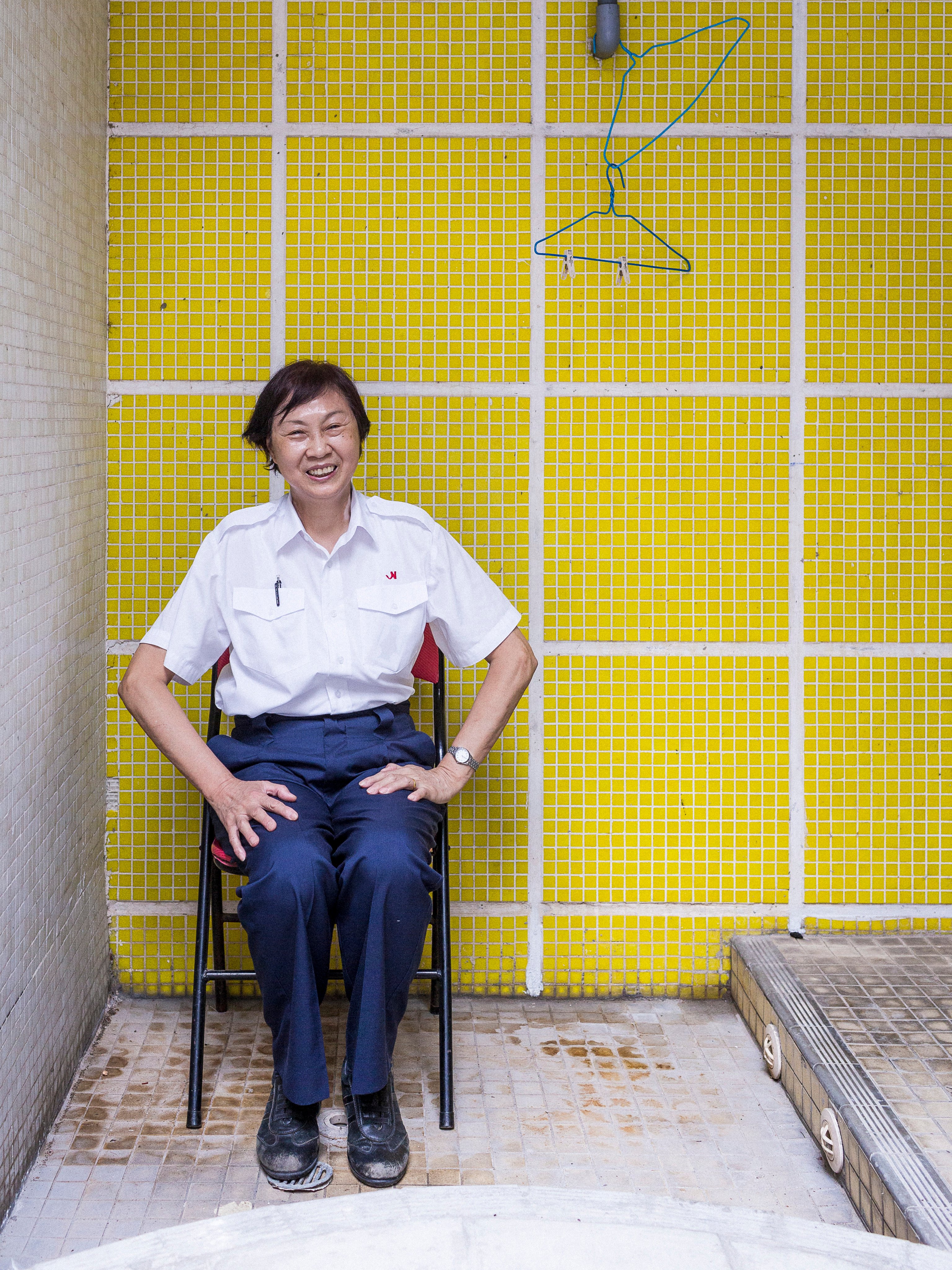 Mei Fung, a caretaker who works in Sheung Wan, Hong Kong, from 6am to 5.30pm. Photo: Maxime Vanhollebeke