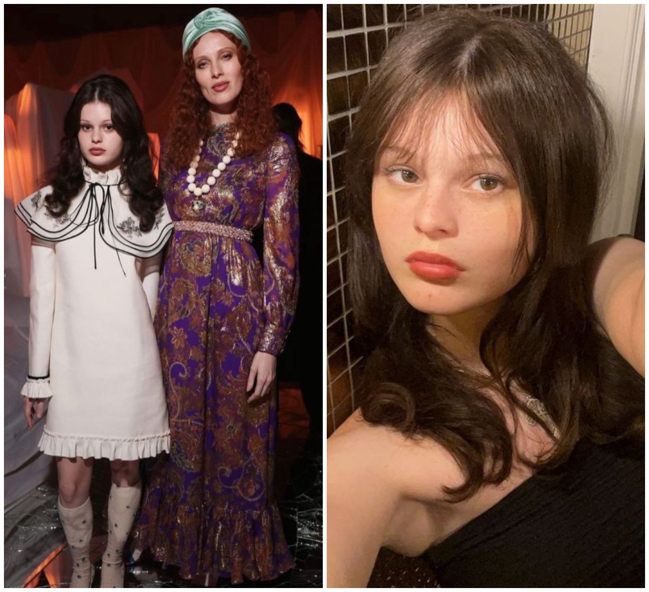 Scarlett White’s famous parents – model Karen Elson and musician Jack White – bring her along to fashion shows and music gigs. Photos: @zzotalents, @scarbarbar/Instagram