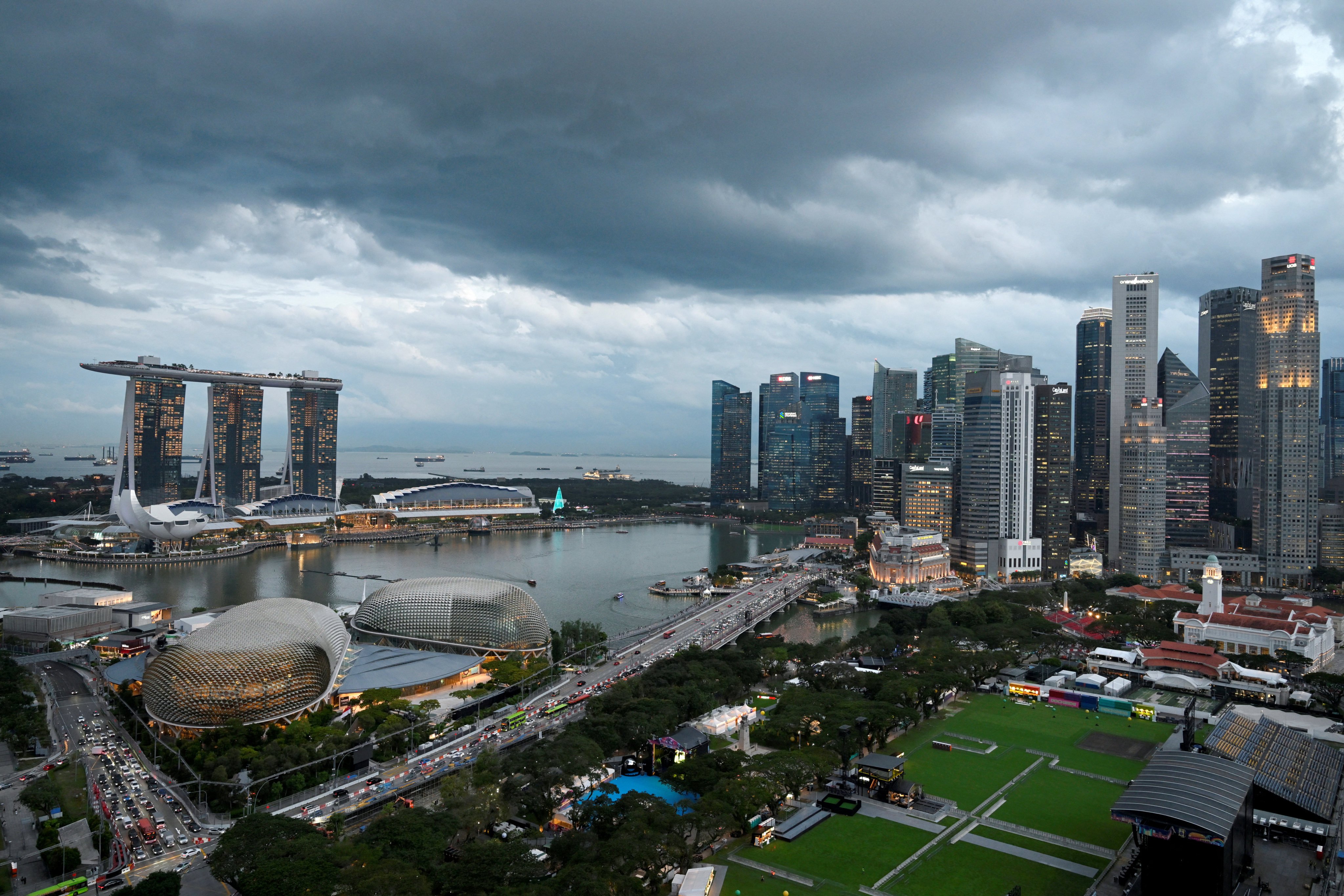 A damaged water pipe led to flooding in parts of Marine Parade, including Marine Drive and Still Road South. Photo: Reuters