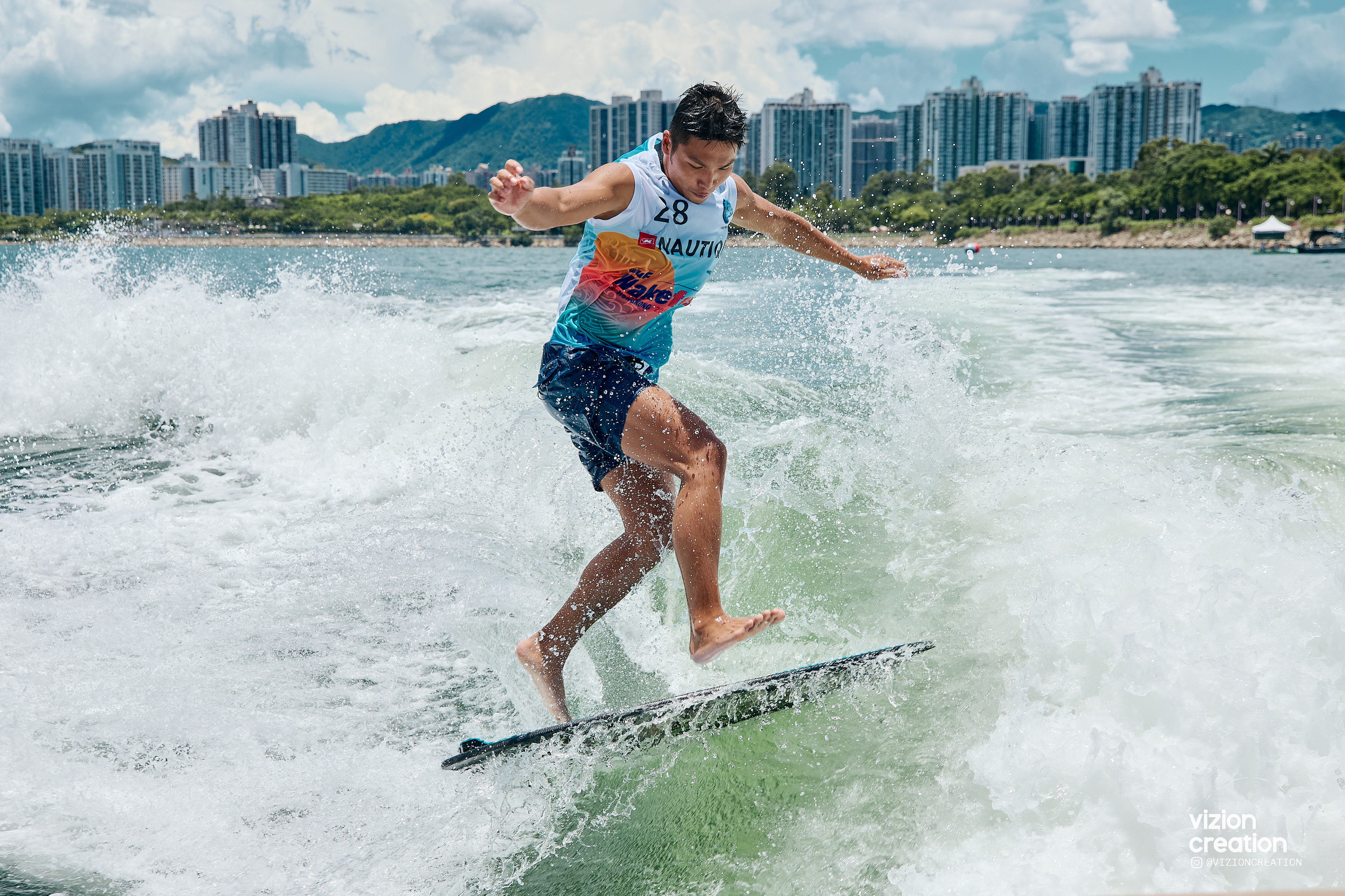 Wakesurfer Harry Cheng competes in a tournament earlier in 2024. The World Wakesurf Championships will be held between November 2 and 10 in Hong Kong. Photo: HKCWA/Visala Wong
