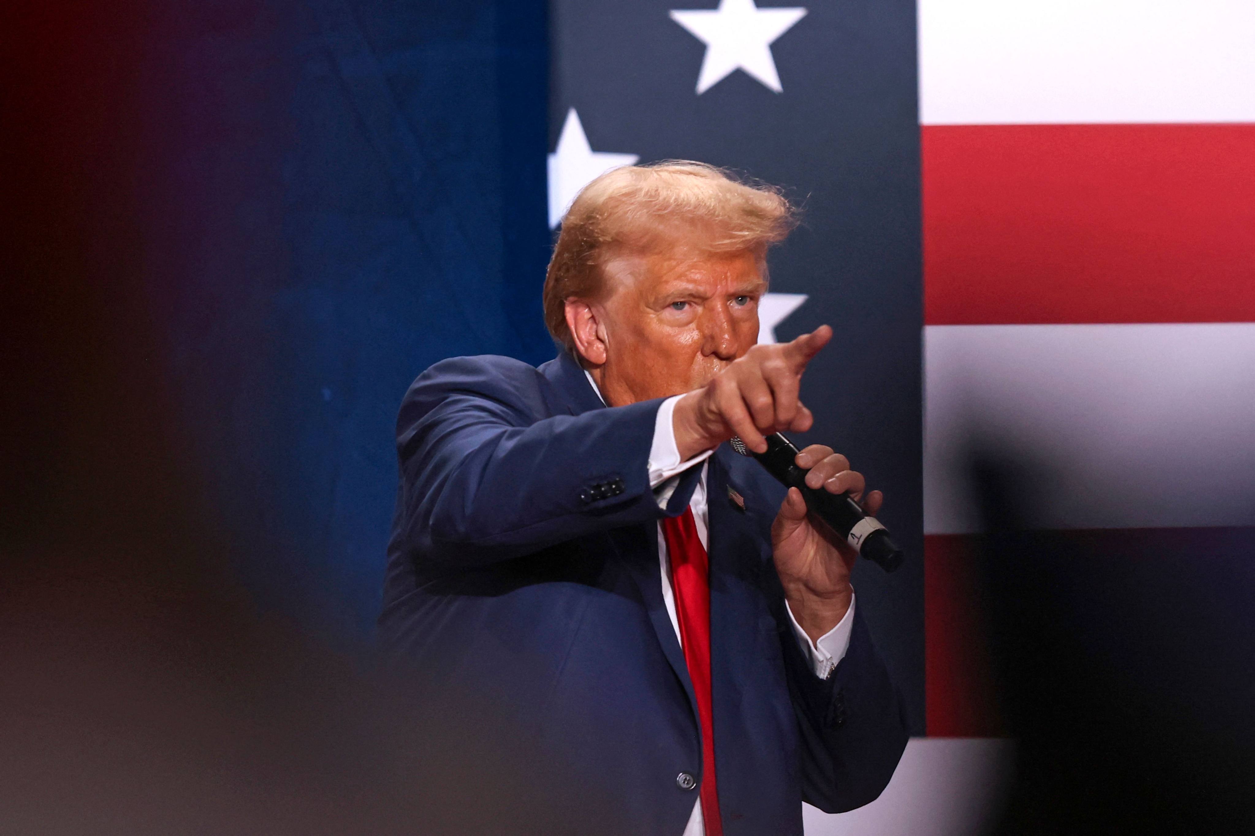 Republican presidential candidate Donald Trump speaks during a town hall event in Fayetteville, North Carolina, on October 4. Photo: AFP