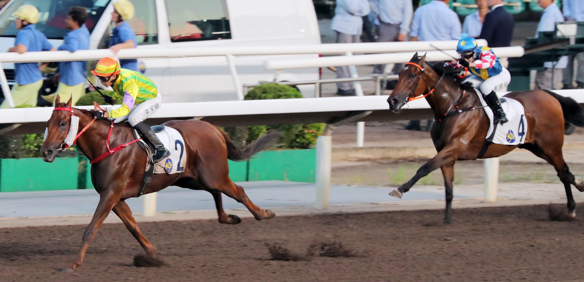 Sword Point bursts clear to win impressively on the dirt.