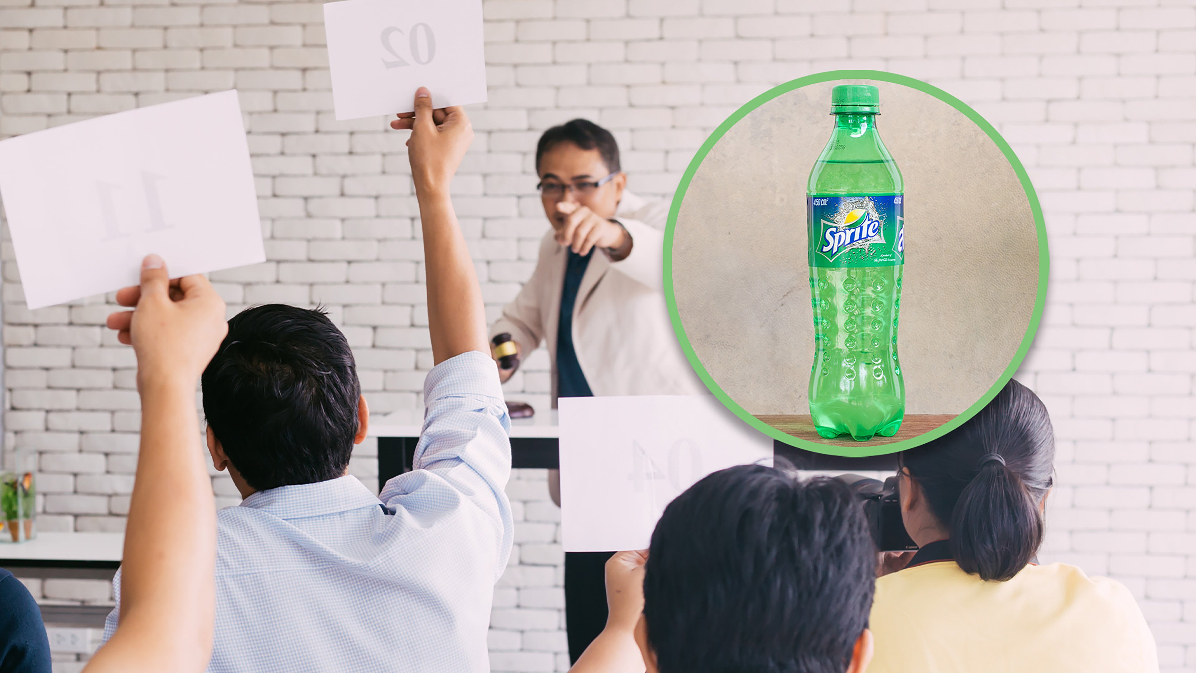 A court in China has come under fire for wasting resources after a bankrupt millionaire was allowed to auction off his last possession, a bottle of Sprite. Photo: SCMP composite/Shutterstock