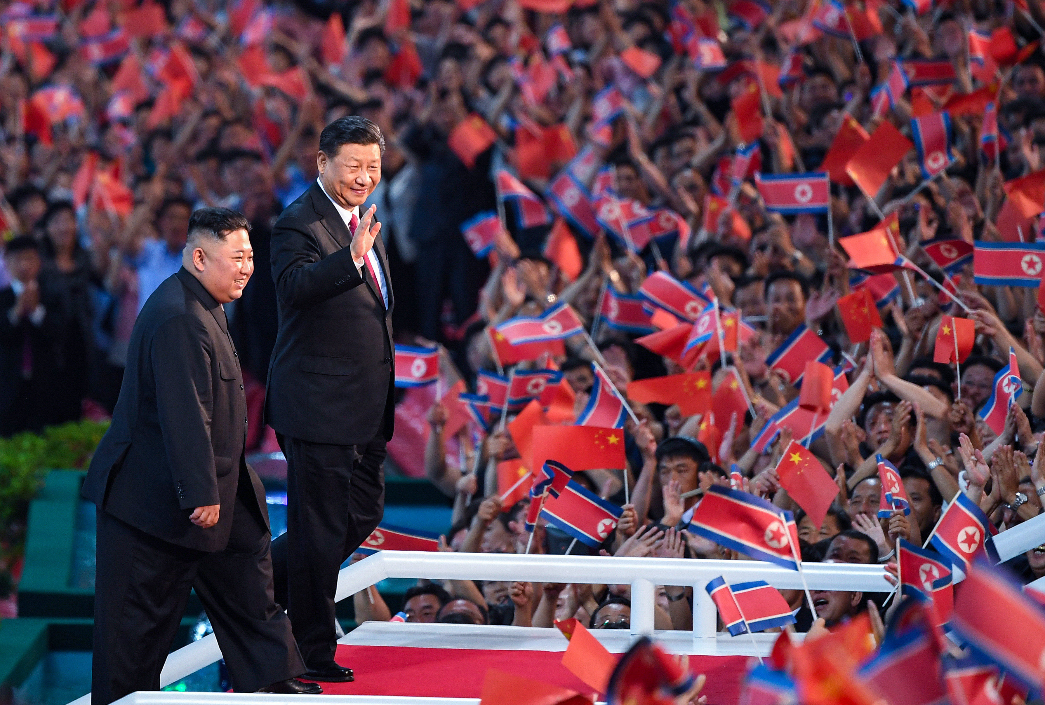 Chinese President Xi Jinping with North Korean supreme leader Kim Jong-un in Pyongyang in 2019. Photo: Xinhua