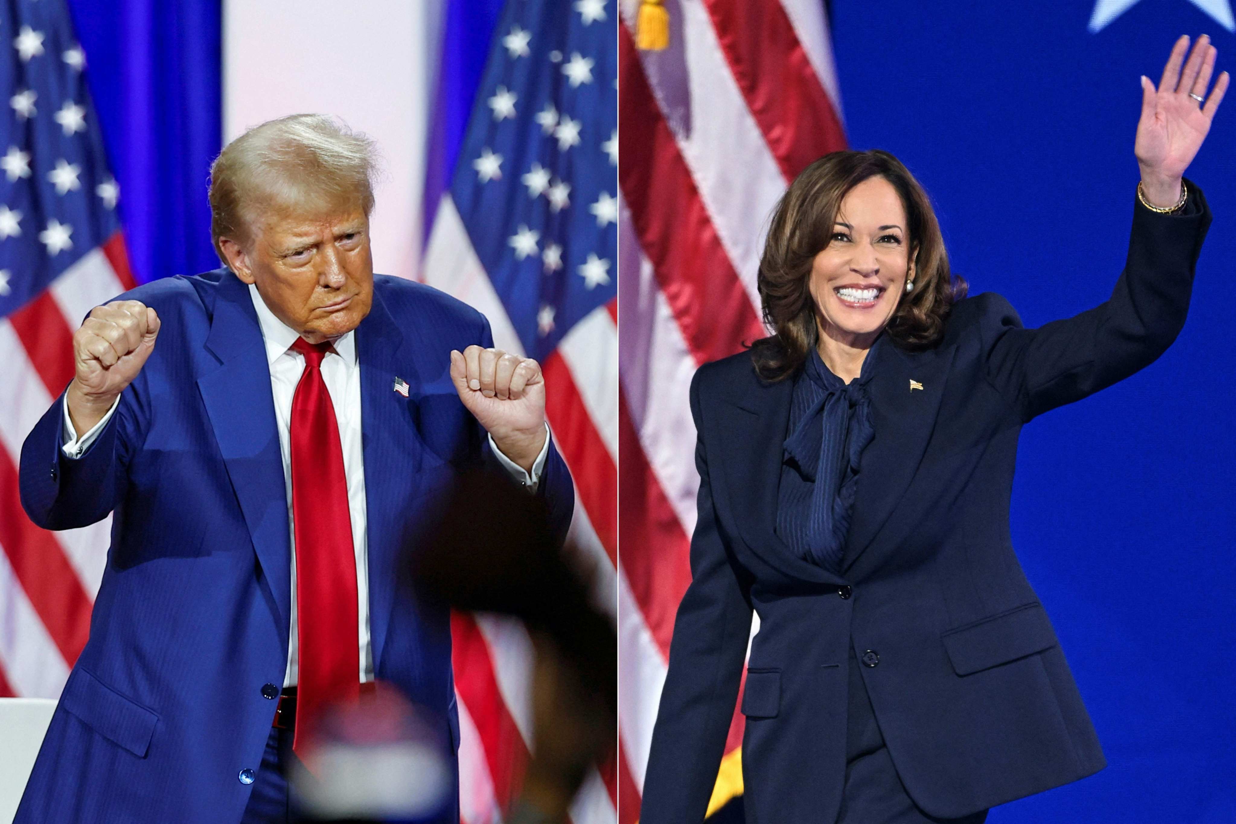 Both Donald Trump and US Vice-President Kamala Harris sought an edge in the final month of the deadlocked US presidential election. Photo: AFP