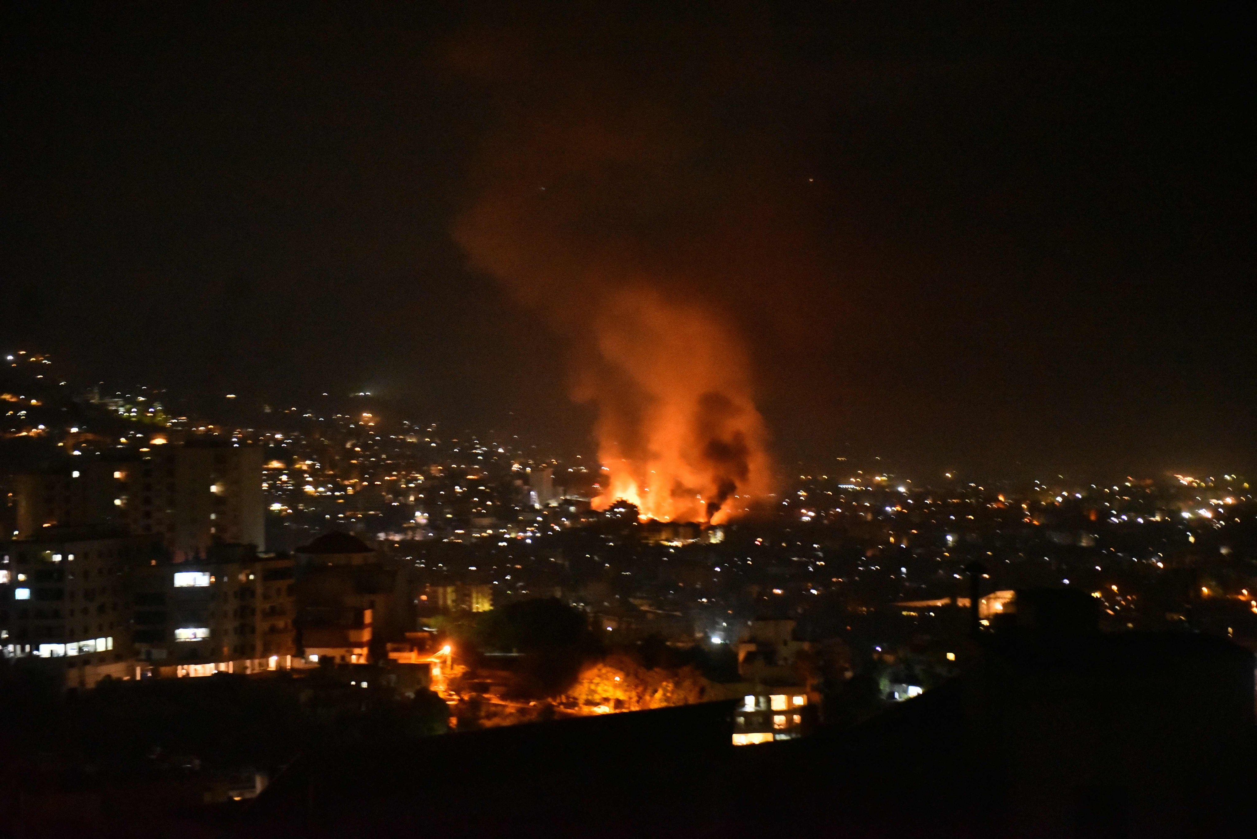 Smoke billows from the site of an Israeli airstrike that targeted a neighbourhood in Beirut, Lebanon, late last month. Photo: AFP