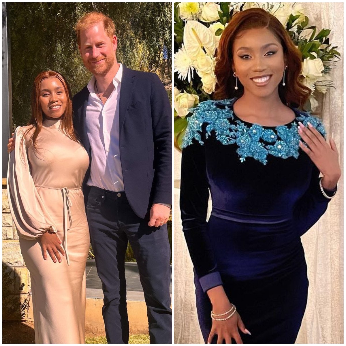 Princess Senate Seeiso of Lesotho and Prince Harry. Photos: @senate.s/Instagram