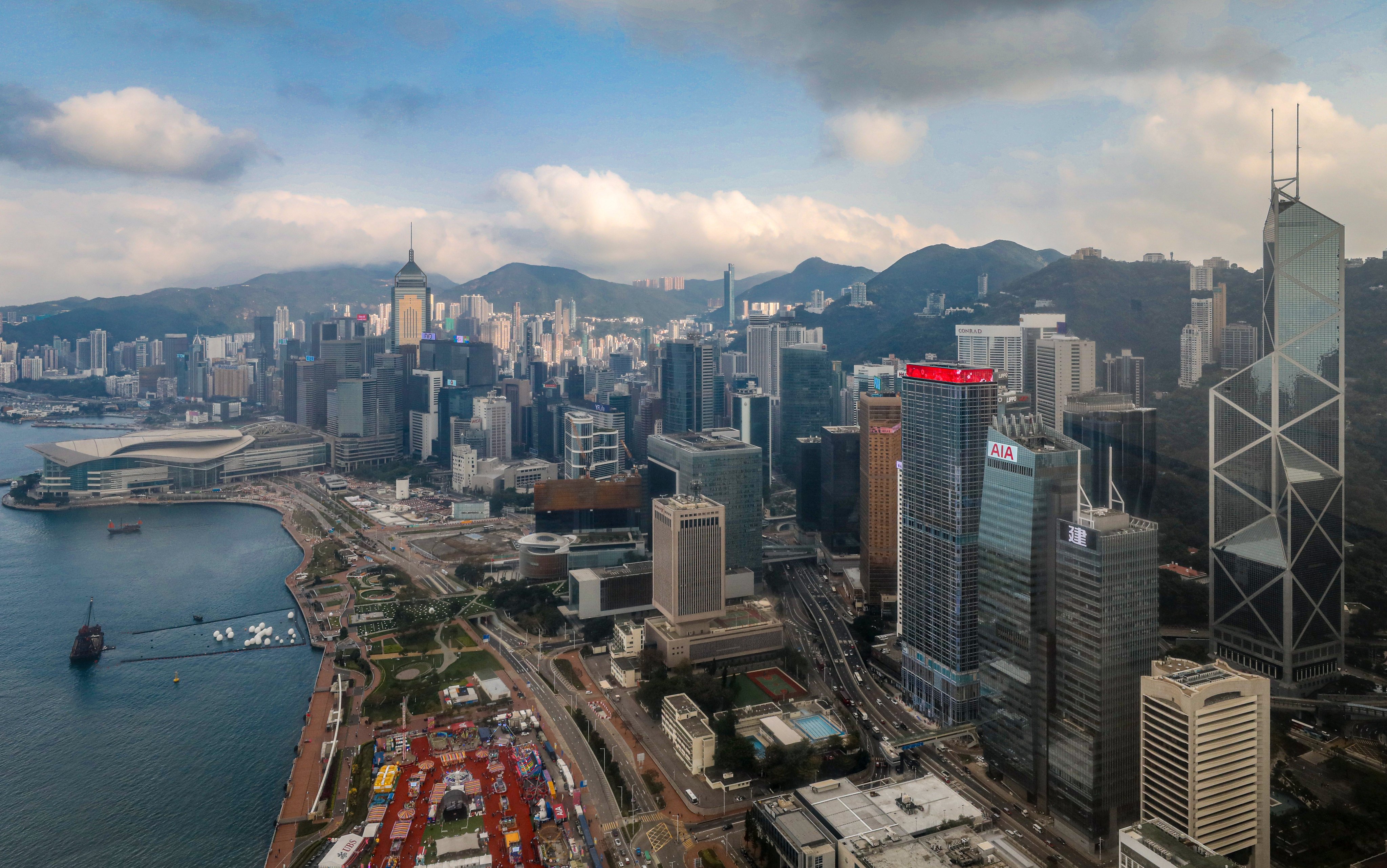 General view of high-rise buildings in Central district, Hong Kong, February 22, 2024. Photo: Sun Yeung