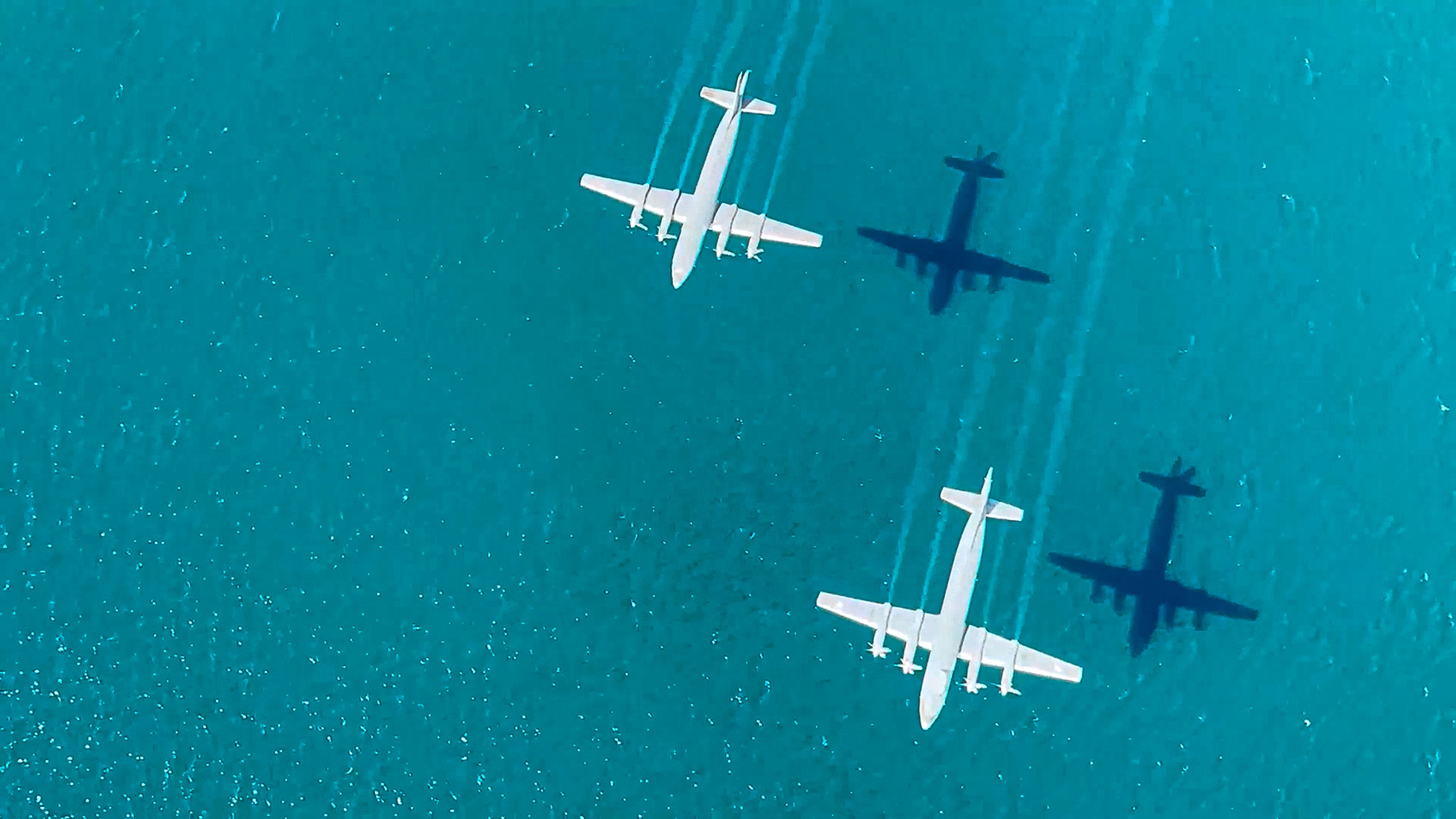 Russian anti-submarine aircraft pictured during last month’s joint exercise. Photo: AP