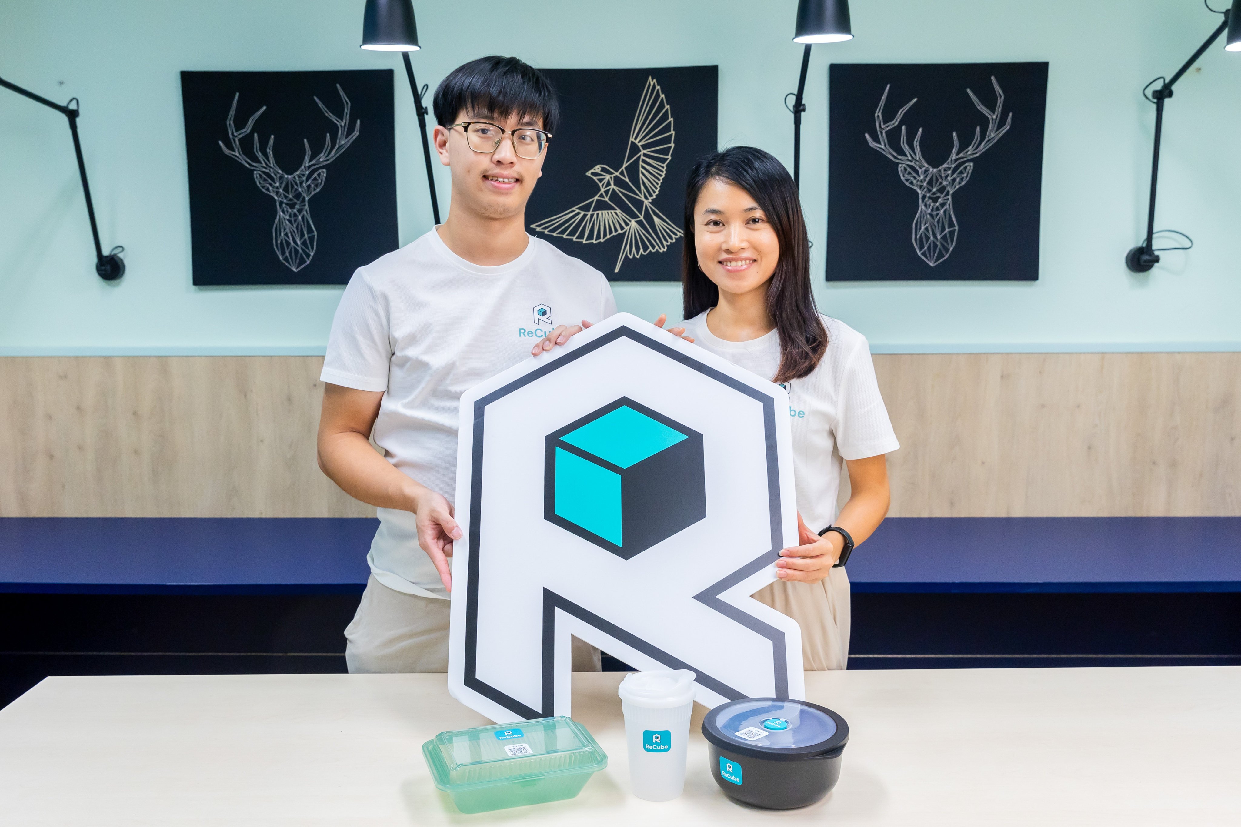 Kelvin Tsui and Amy Lai started ReCube in a bid to make sustainability accessible to consumers and businesses alike. Photo: Kong Yat-pang