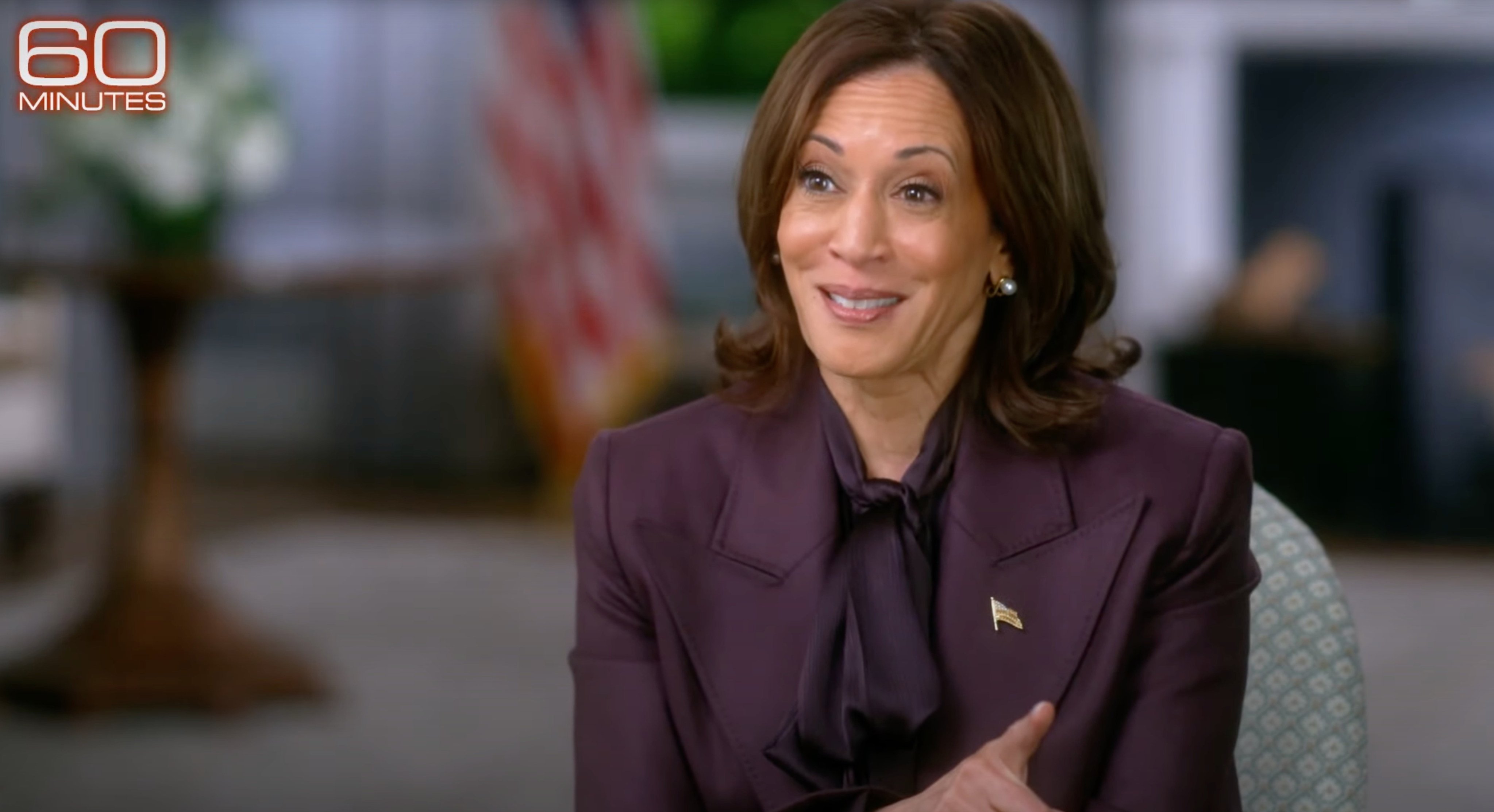 The rare solo interview with US Vice-President Kamala Harris on Monday night did not touch on China-related topics. Photo: CBS