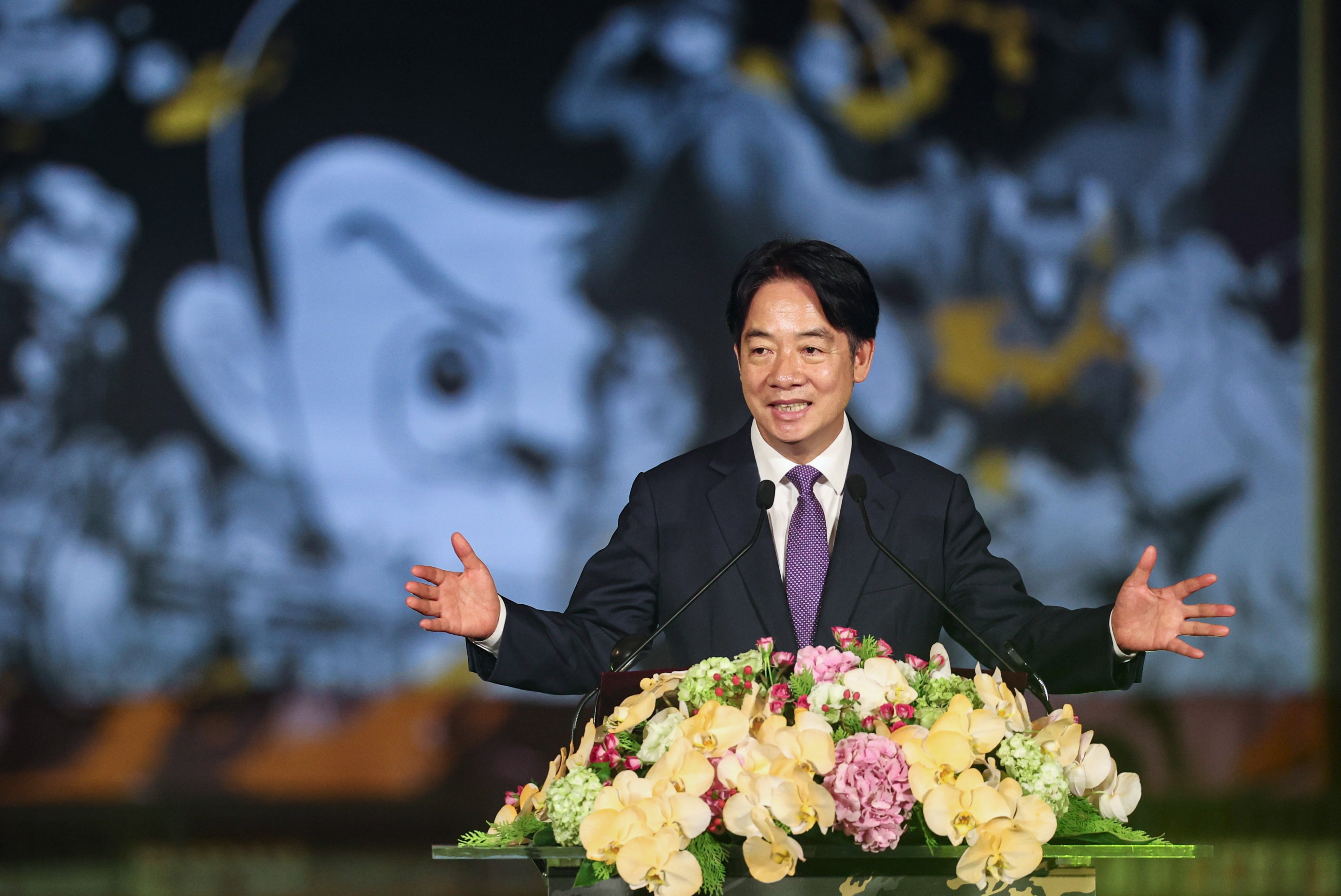 William Lai Ching-te at an event to mark the founding of the Republic of China. Photo: CNA