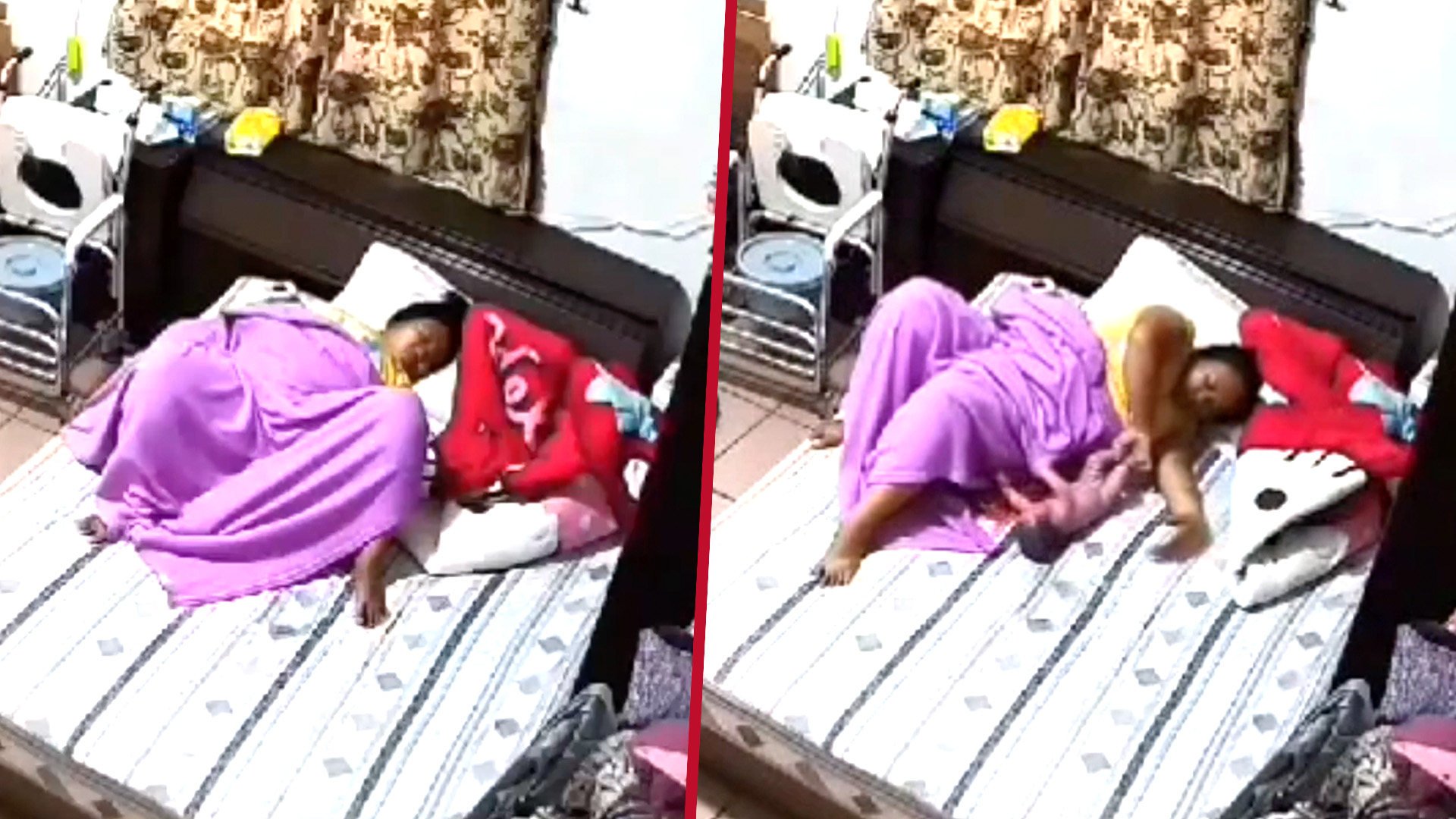 People on social media have been left in shock at a video that shows an overseas domestic worker in Taiwan giving birth in her boss’s bed just months after being hired. Photo: SCMP composite/bc3ts.net
