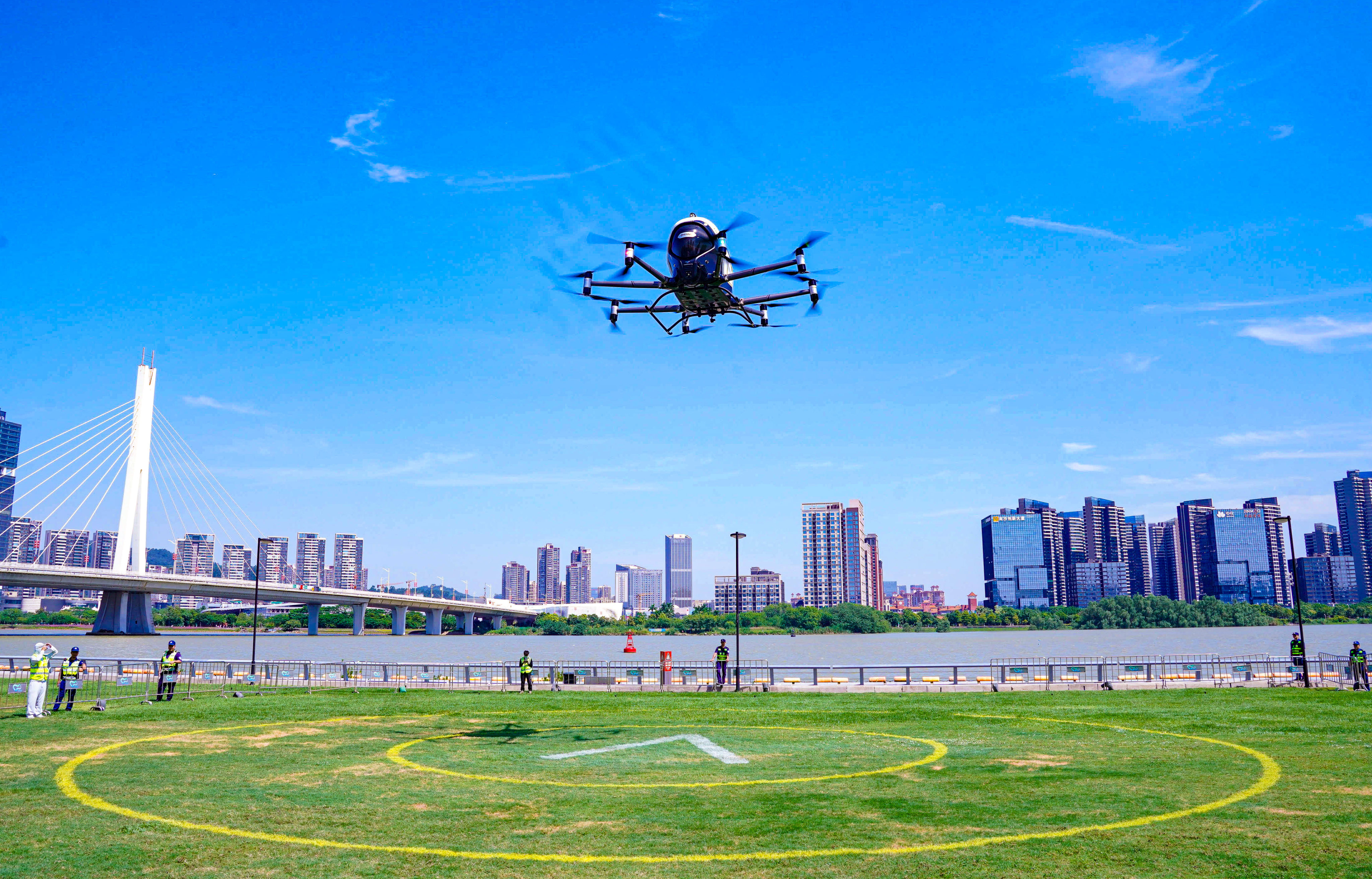 Nansha District in Guangzhou hosted a showcase of drones, autonomous vehicles and autonomous ship technology during the week-long National Day holiday in China. Photo: Nansha government