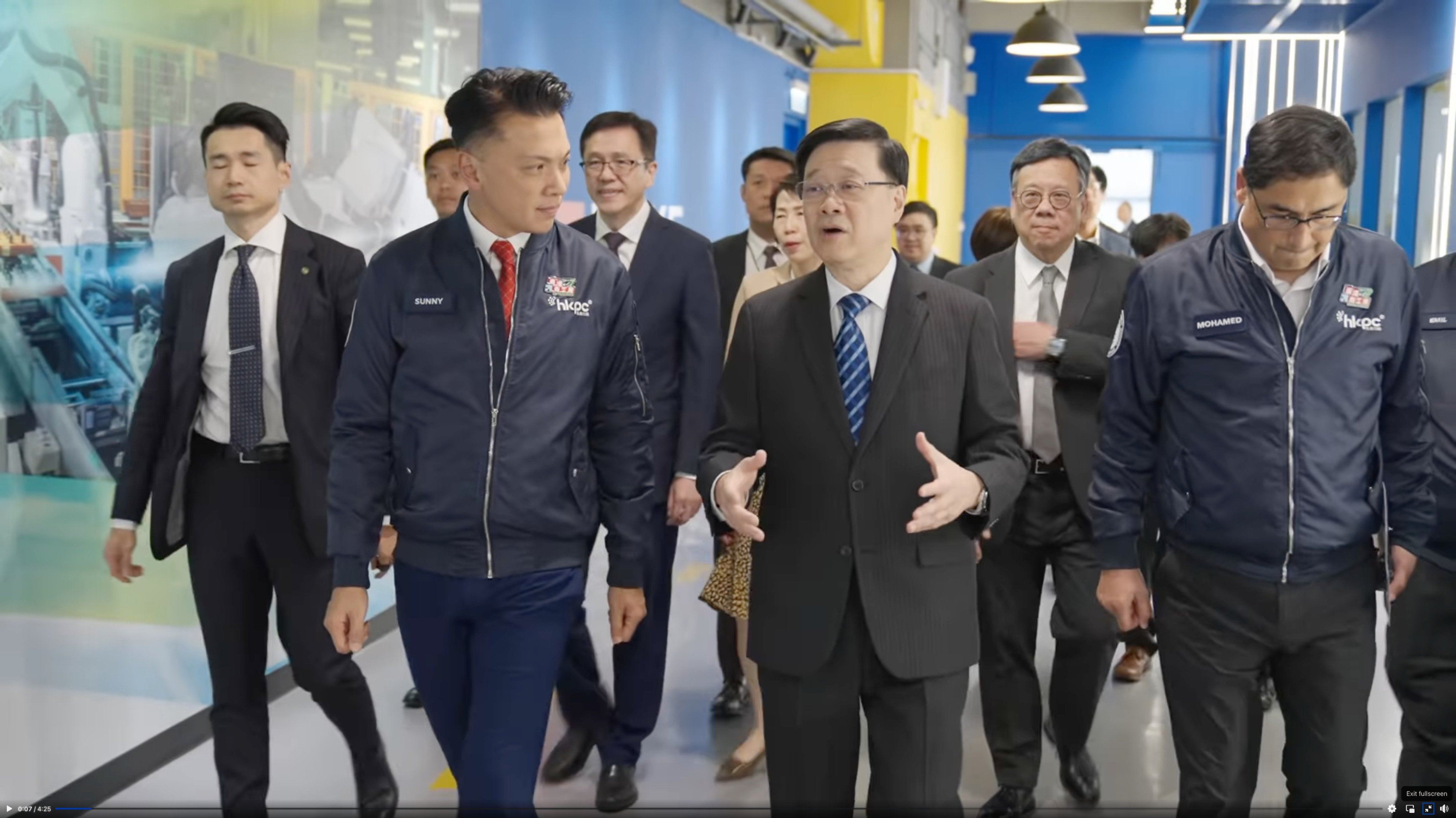 Chief Executive John Lee (third from right) visits the Productivity Council ahead of next week’s policy address. Photo: SCMP