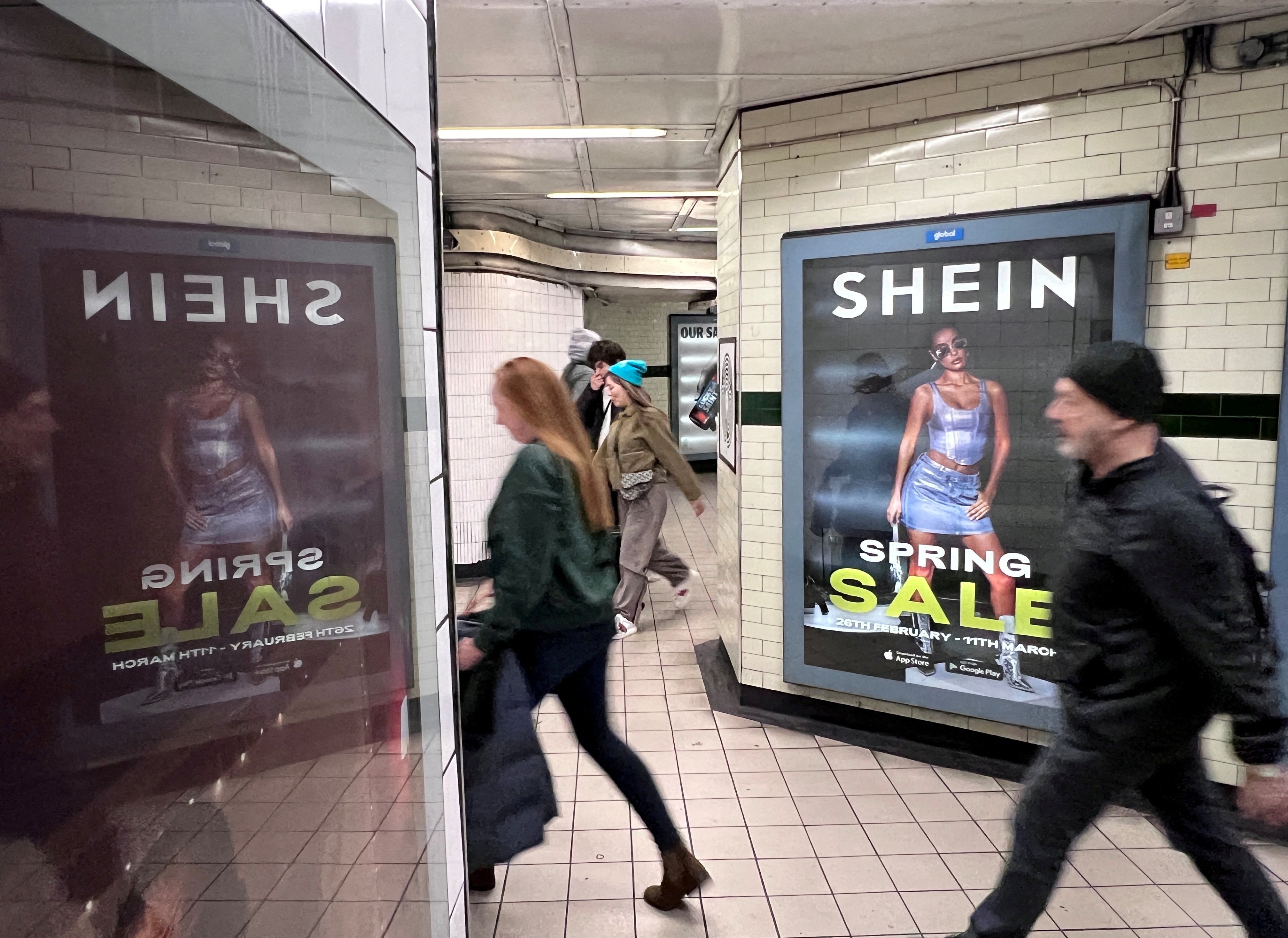 A Shein advertisement seen in London. Photo: Reuters