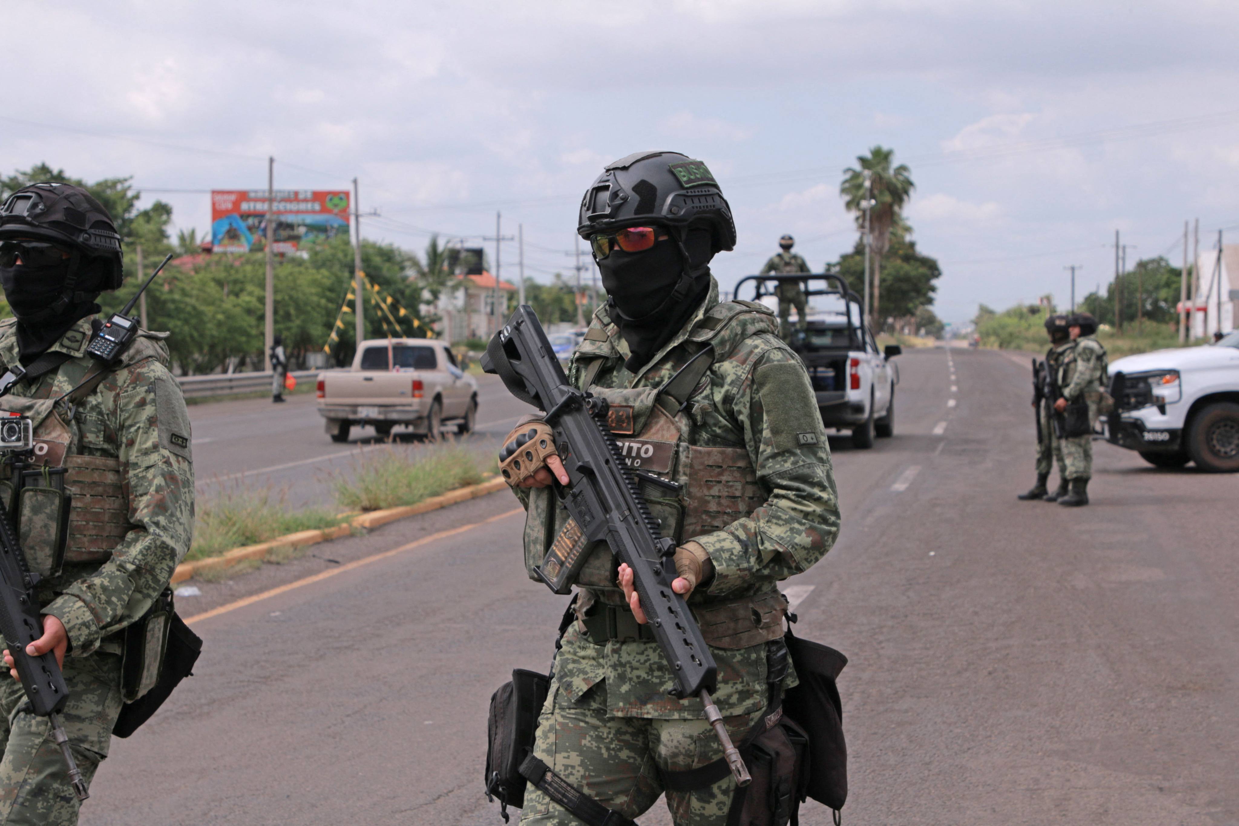 Soldiers of the Mexican Army patrol the streets of Culiacan, Sinaloa state, in September. Photo: AFP