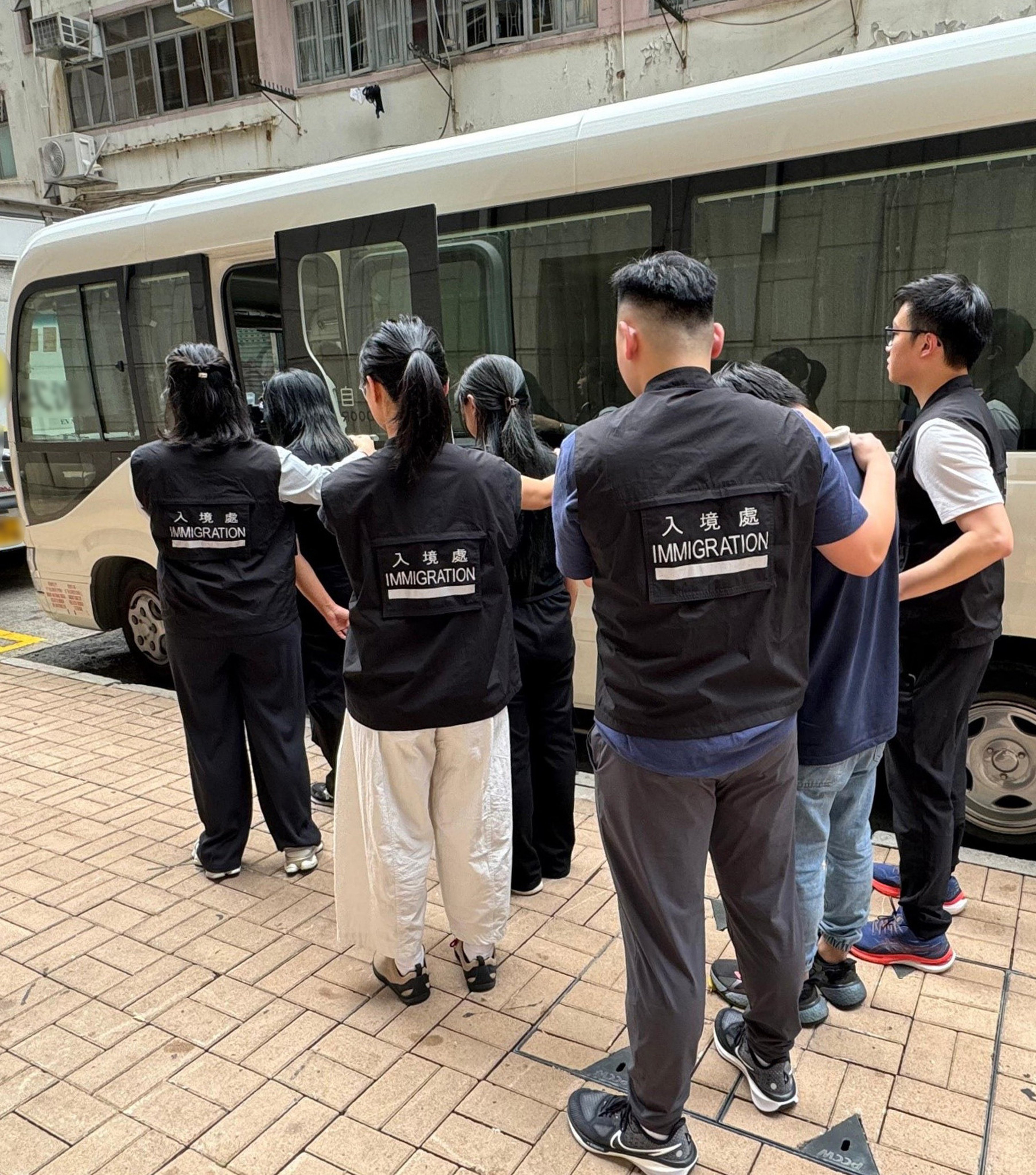 The Immigration Department mounted a series of operations across Hong Kong targeting illegal workers. Photo: Handout