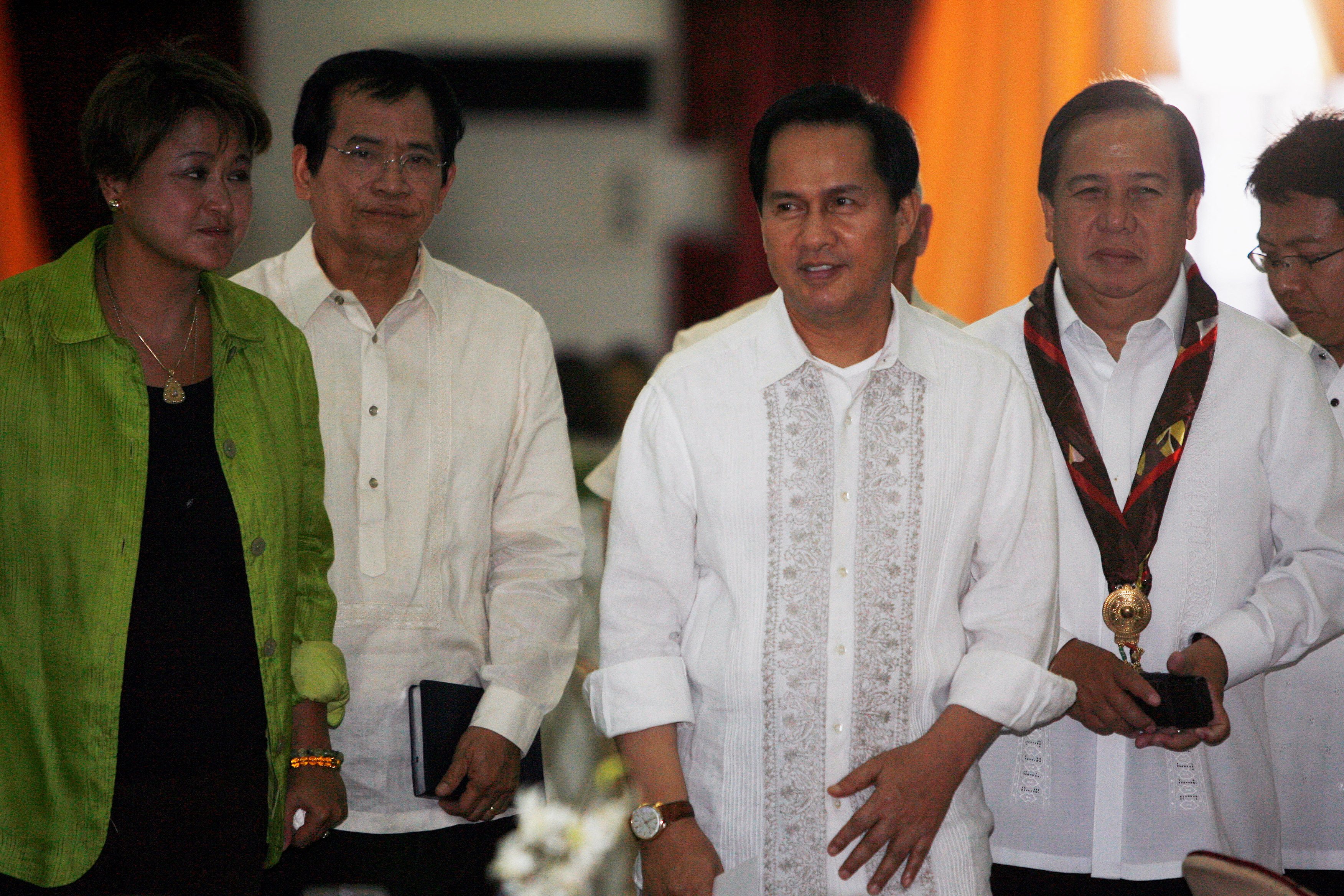 Apollo Quiboloy with presidential candidates at his 60th birthday celebrations in 2010. Photo: Reuters