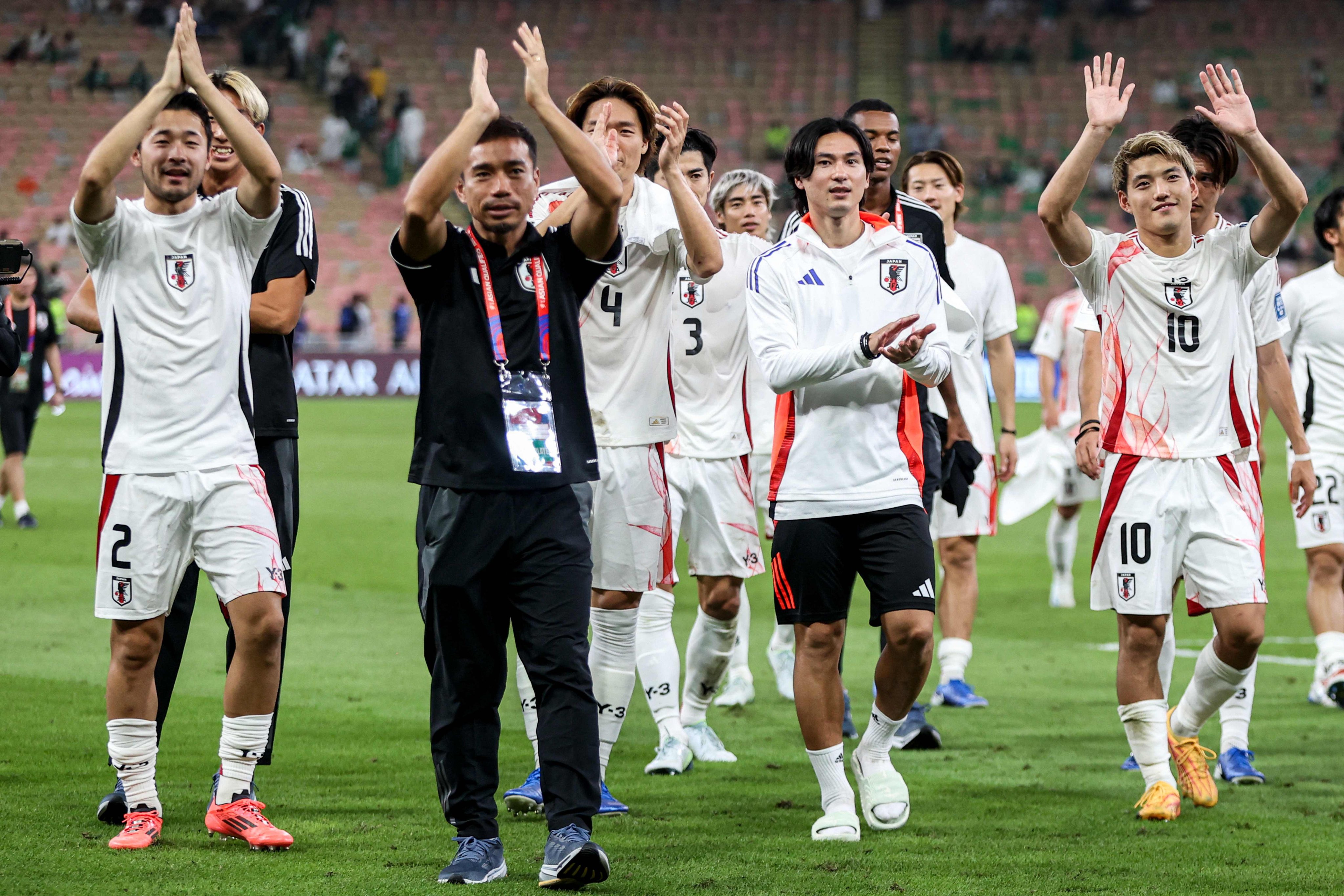 Japan beat Saudi Arabia 2-0 away to pull five points clear at the top of Group C, ahead of a chasing pack led by Australia, whom they meet on Tuesday in Saitama. Photo: AFP