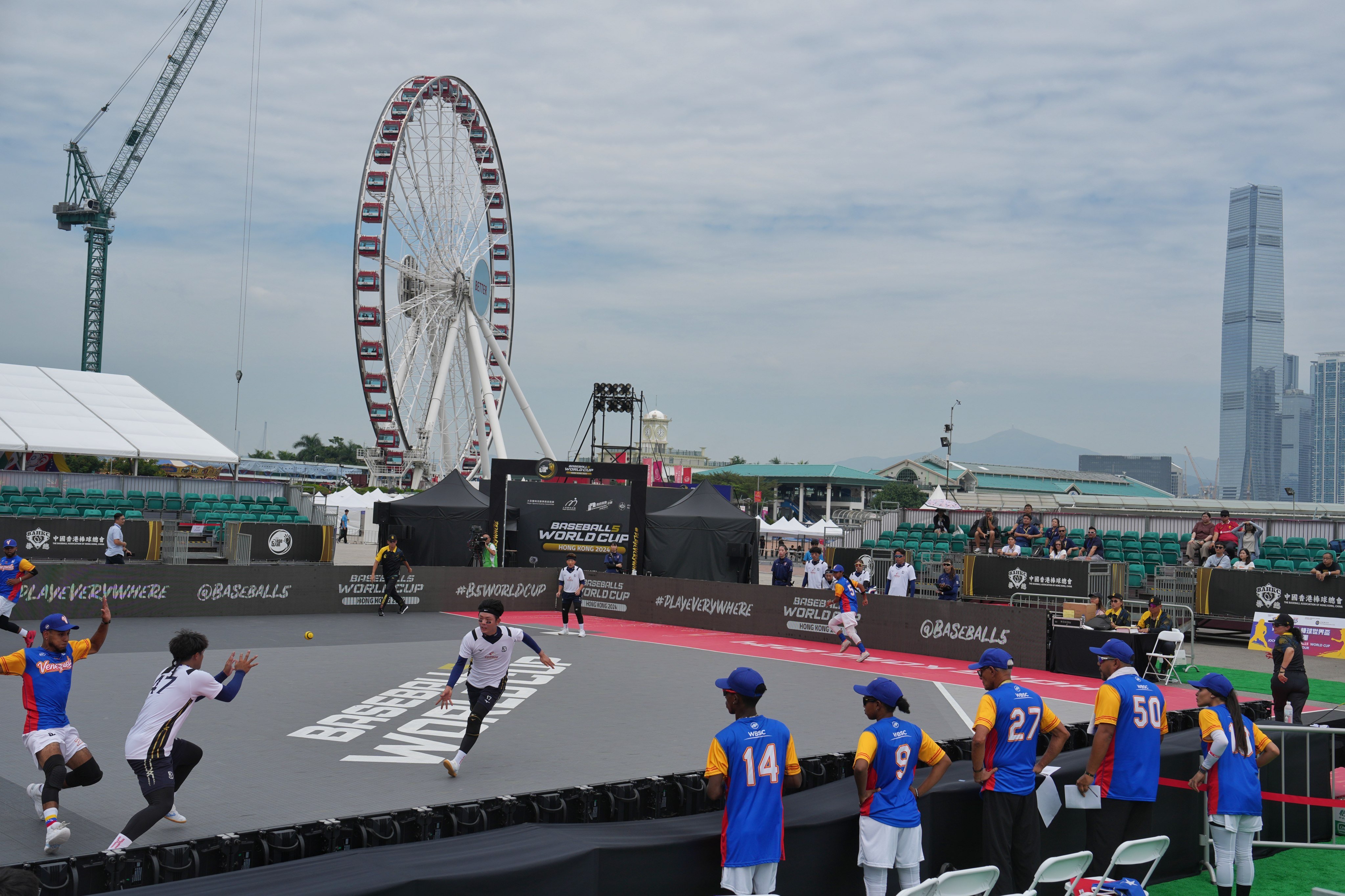 The Baseball5 World Cup at the Central Harbourfront event space has seen poor crowds from the first day of action. Photo: Elson Li