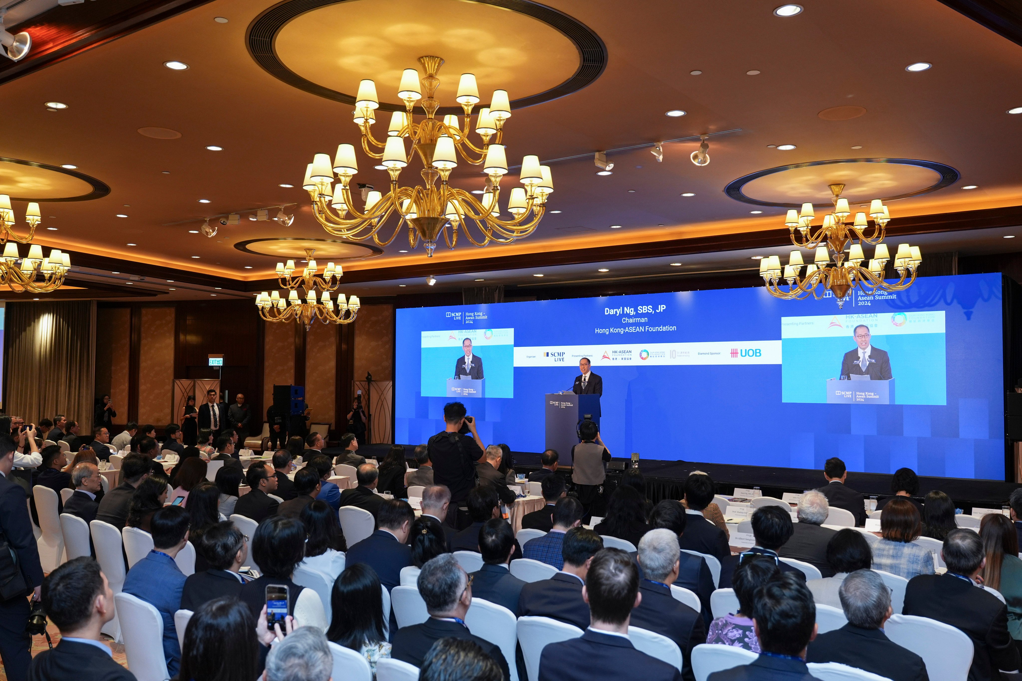 Daryl Ng Win-kong, part of the Asean advisory group, speaks at the  
Hong Kong-Asean Summit in Admiralty in September 2024. Photo: Eugene Lee