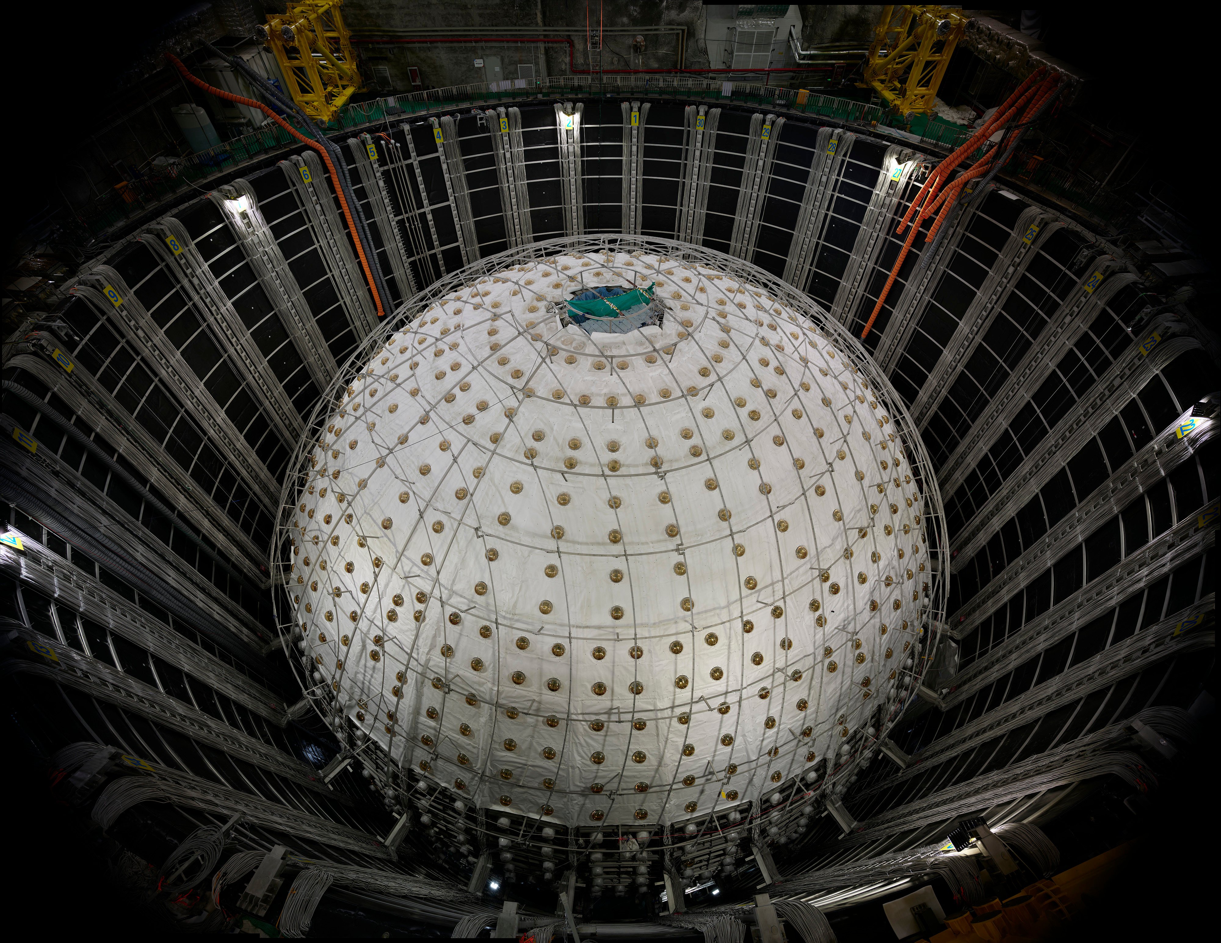 The Juno detector is in position at the Jiangmen Underground Neutrino Observatory in Jiangmen, Guangdong province. Photo: Xinhua