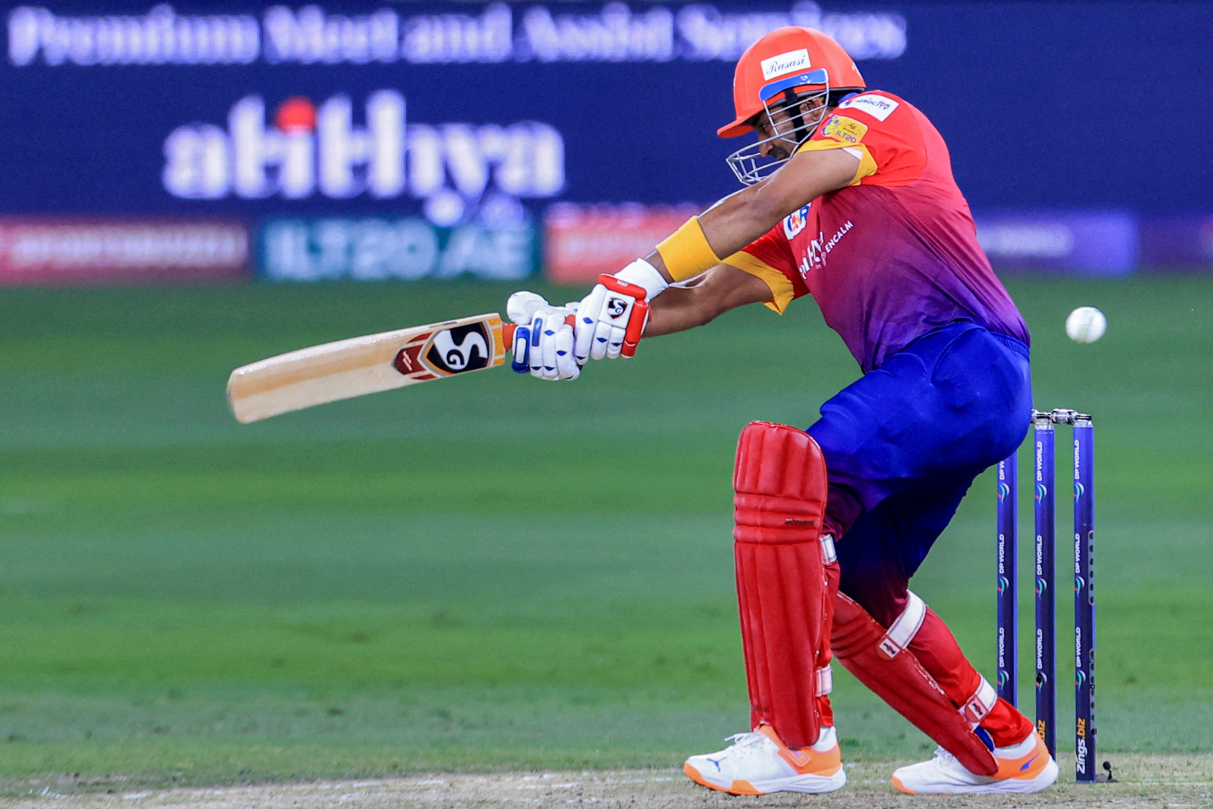 Dubai Capitals’ Robin Uthappa plays a shot during the International League T20 (ILT20) match against Gulf Giants at Dubai International Stadium in 2023. Photo: AFP