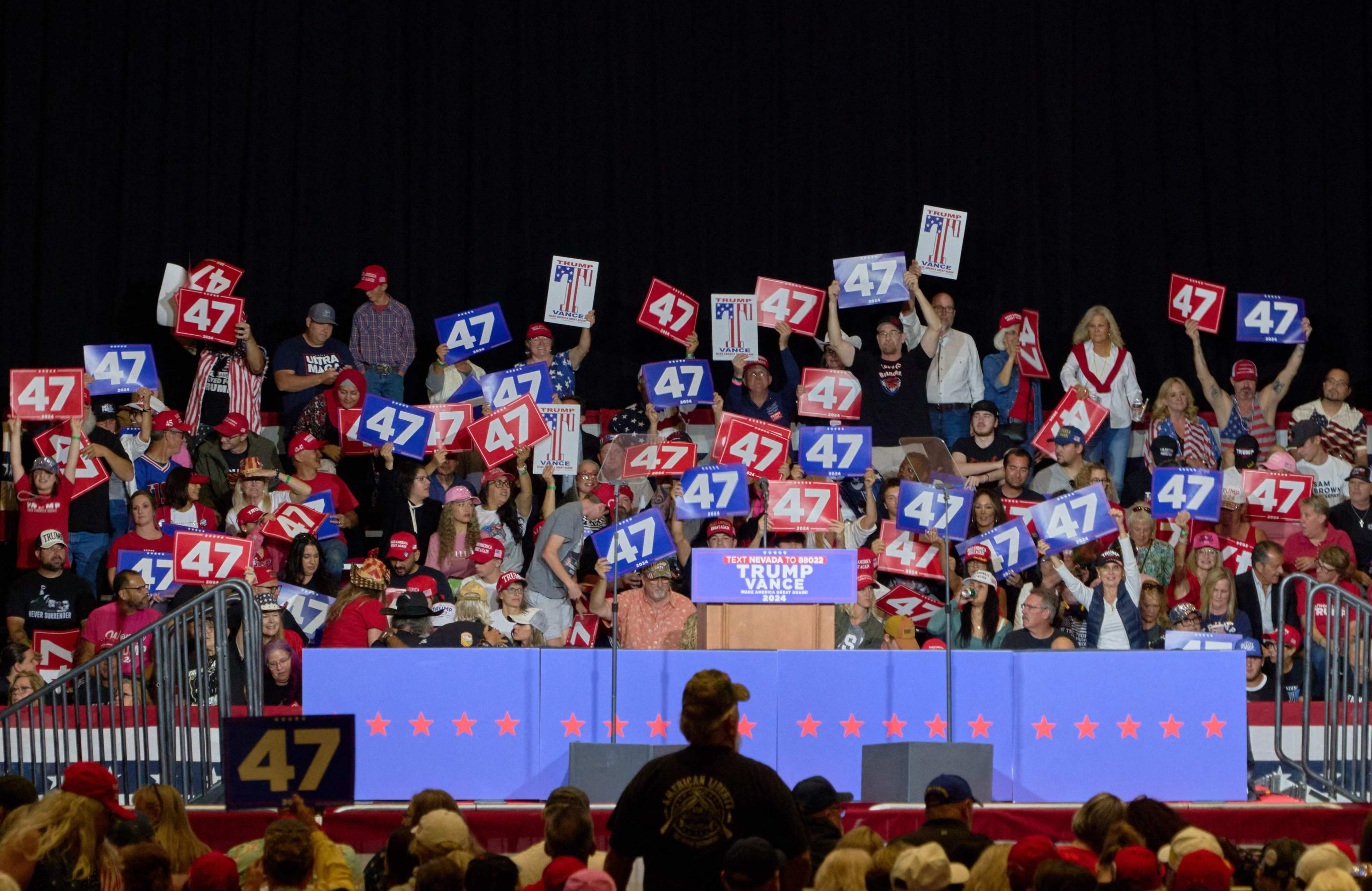 Donald Trump’s supporters at a campaign rally in Nevada on October 11. Photo: AFP