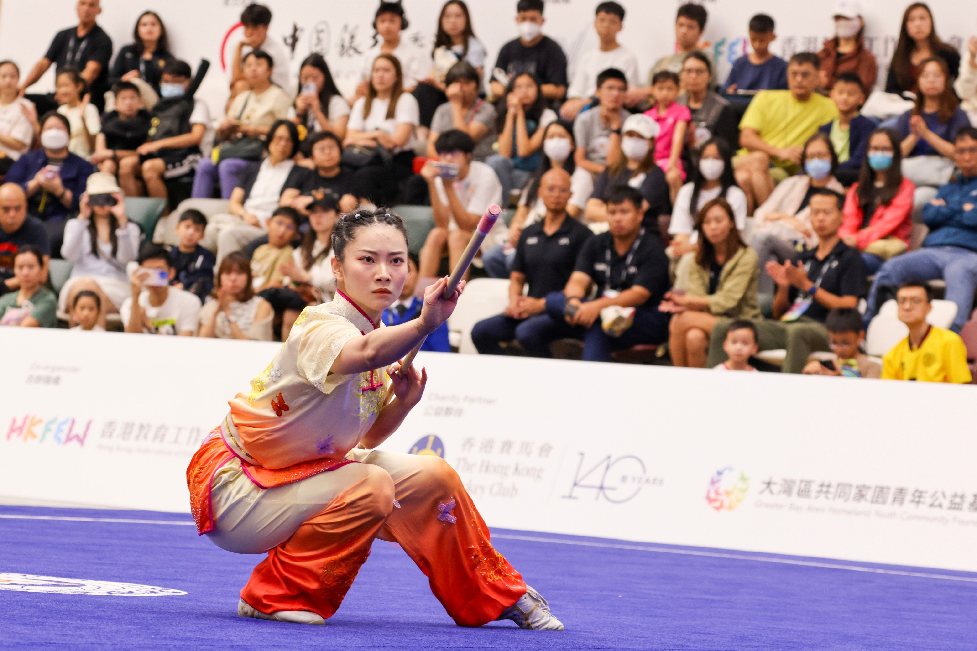 Lydia Sham of Hong Kong in action during wushu’s women’s Changquan-Jianshu-Qiangshu Combined final on Sunday. Photo: Nora Tam