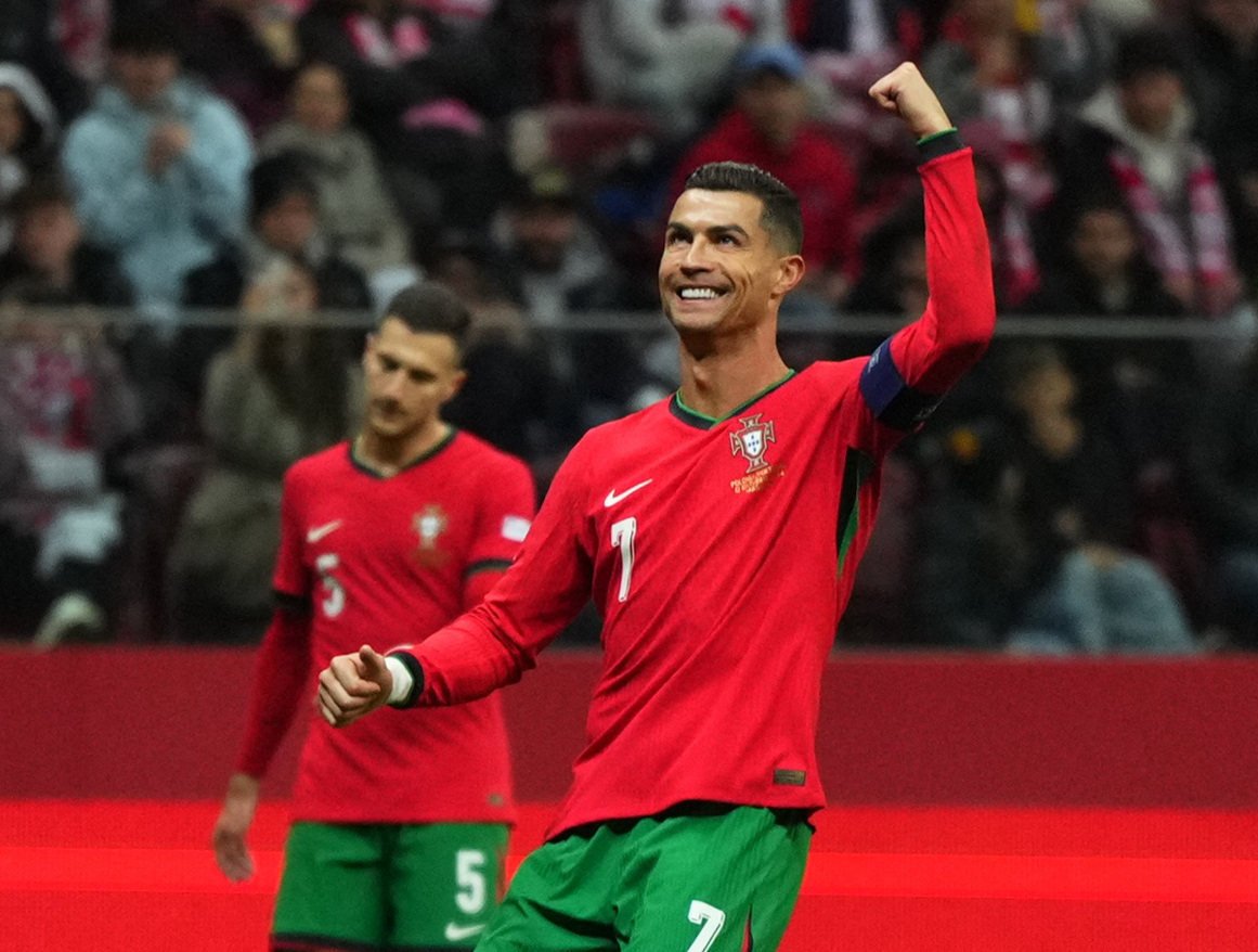 Cristiano Ronaldo has 906 career goals after netting in Portugal’s victory over Poland. Photo: Reuters