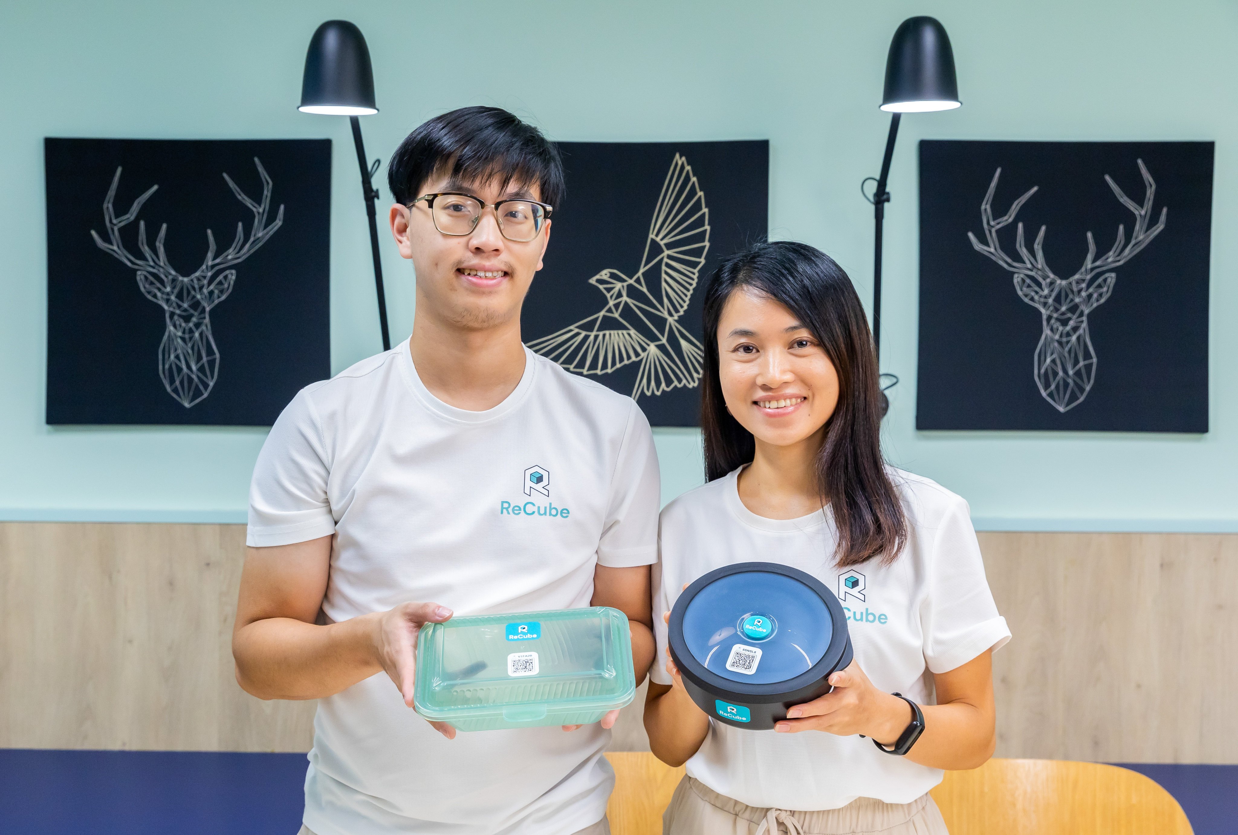 ReCube founders Kelvin Tsui and Amy Lai are championing sustainable tableware. Photo: Kong Yat-pang