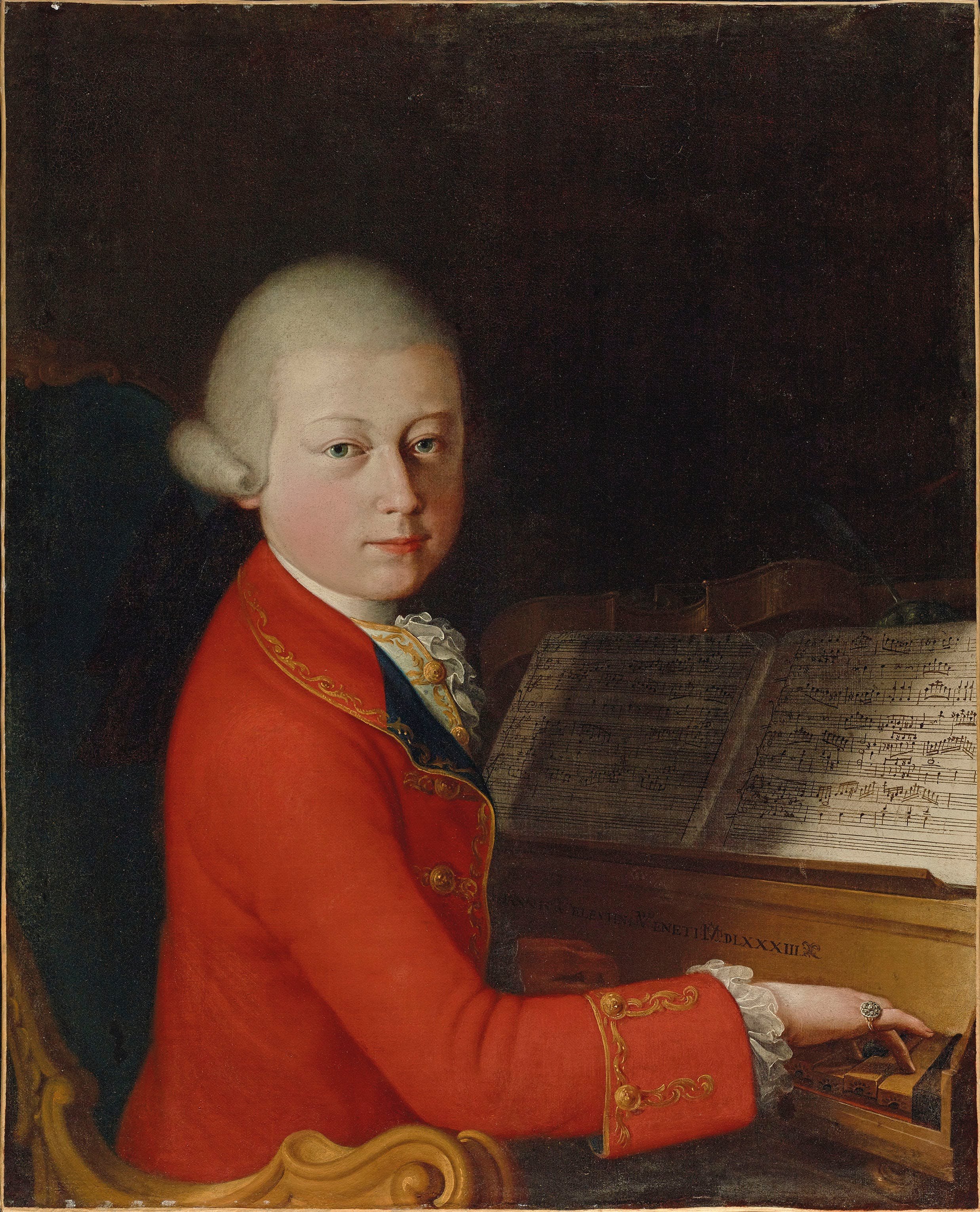 The 1770 painting Portrait of Wolfgang Amadeus Mozart at the age of 13 in Verona.