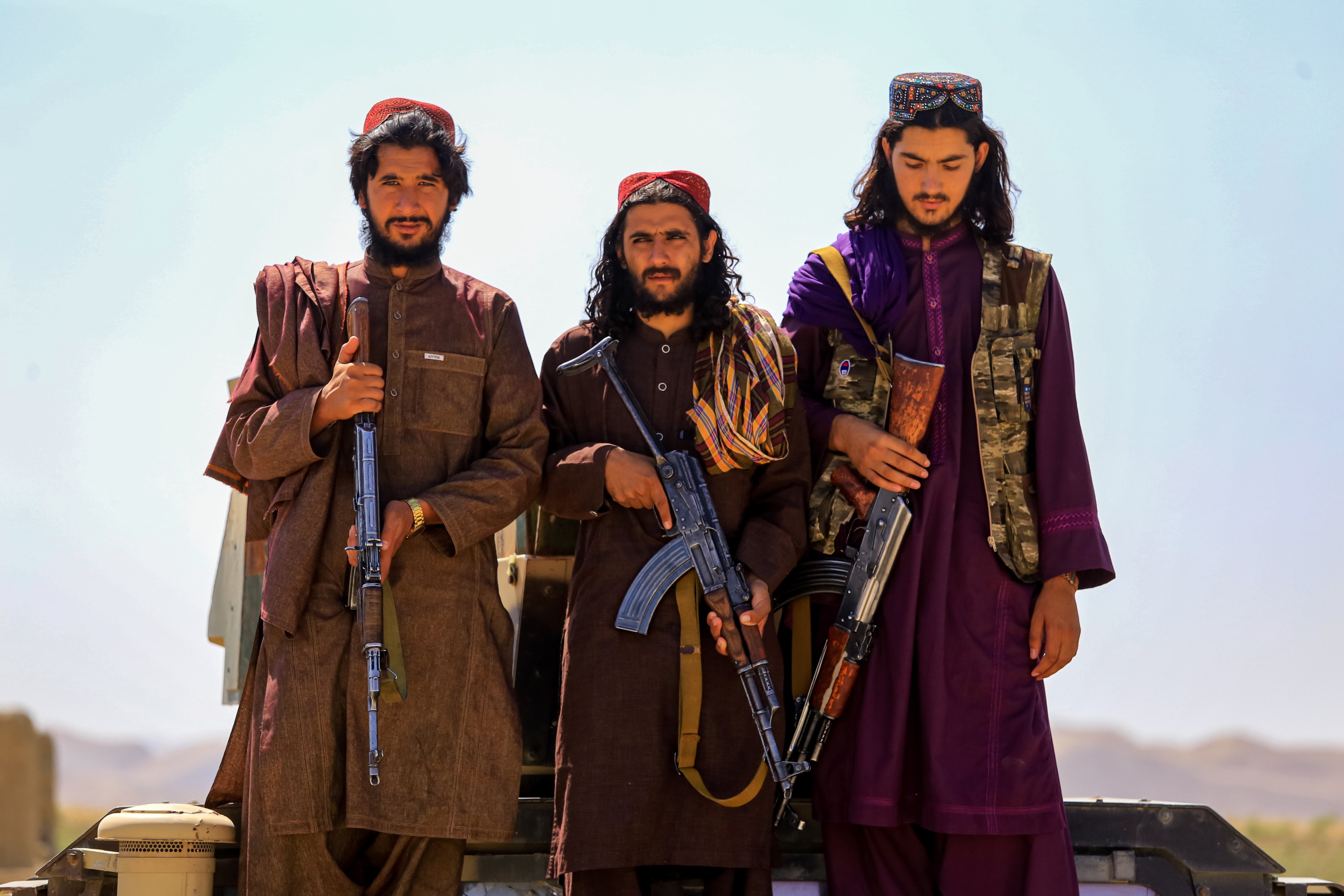 Taliban security patrol in Kabul, Afghanistan, in August. The group has enforced several new laws recently, including mandating that women must cover their bodies and faces in public and restrictions on women’s voices in public. Photo: EPA-EFE