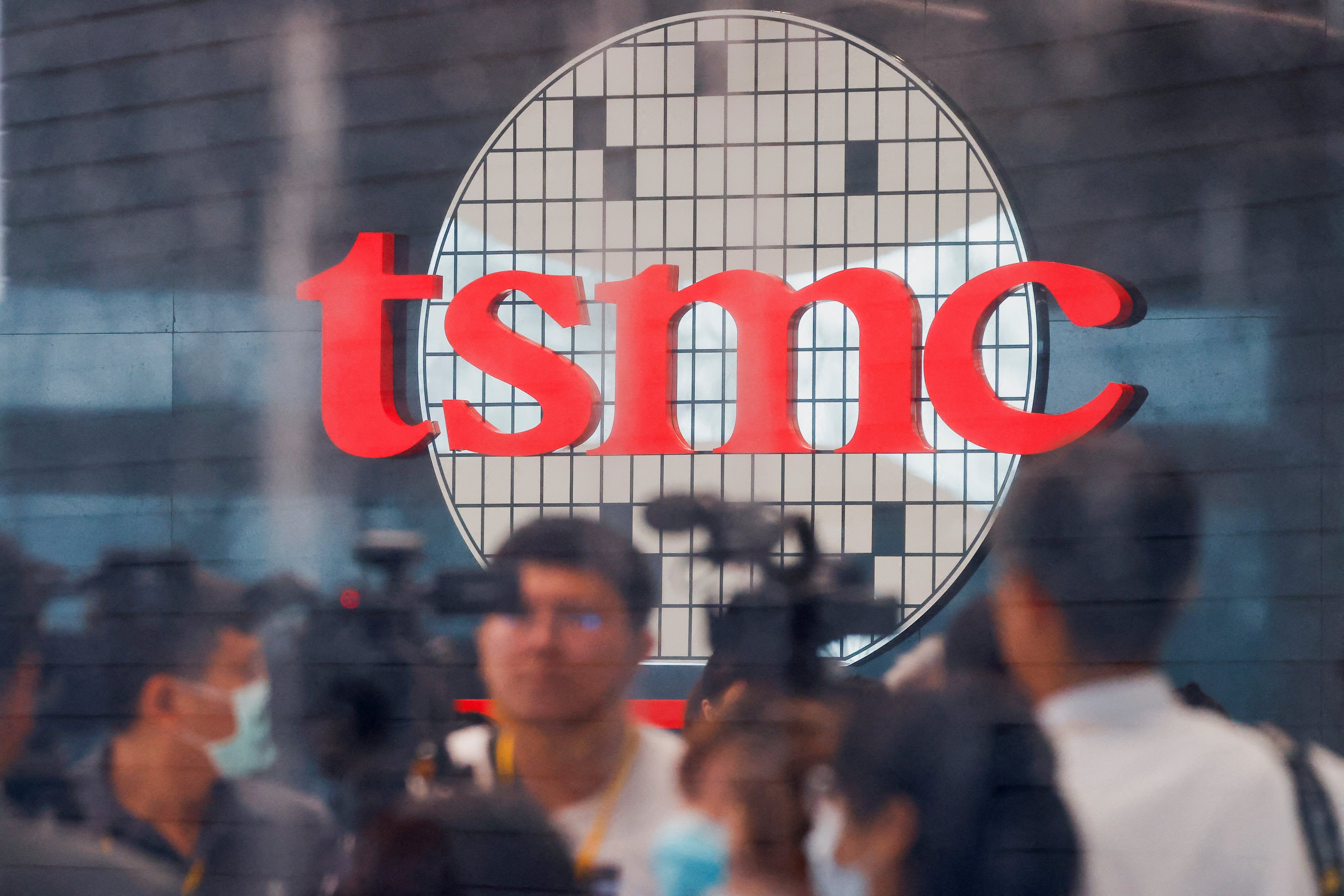 The TSMC logo is seen at the opening of the company’s global R&D centre in Hsinchu, Taiwan, July 28, 2023. Photo: Reuters