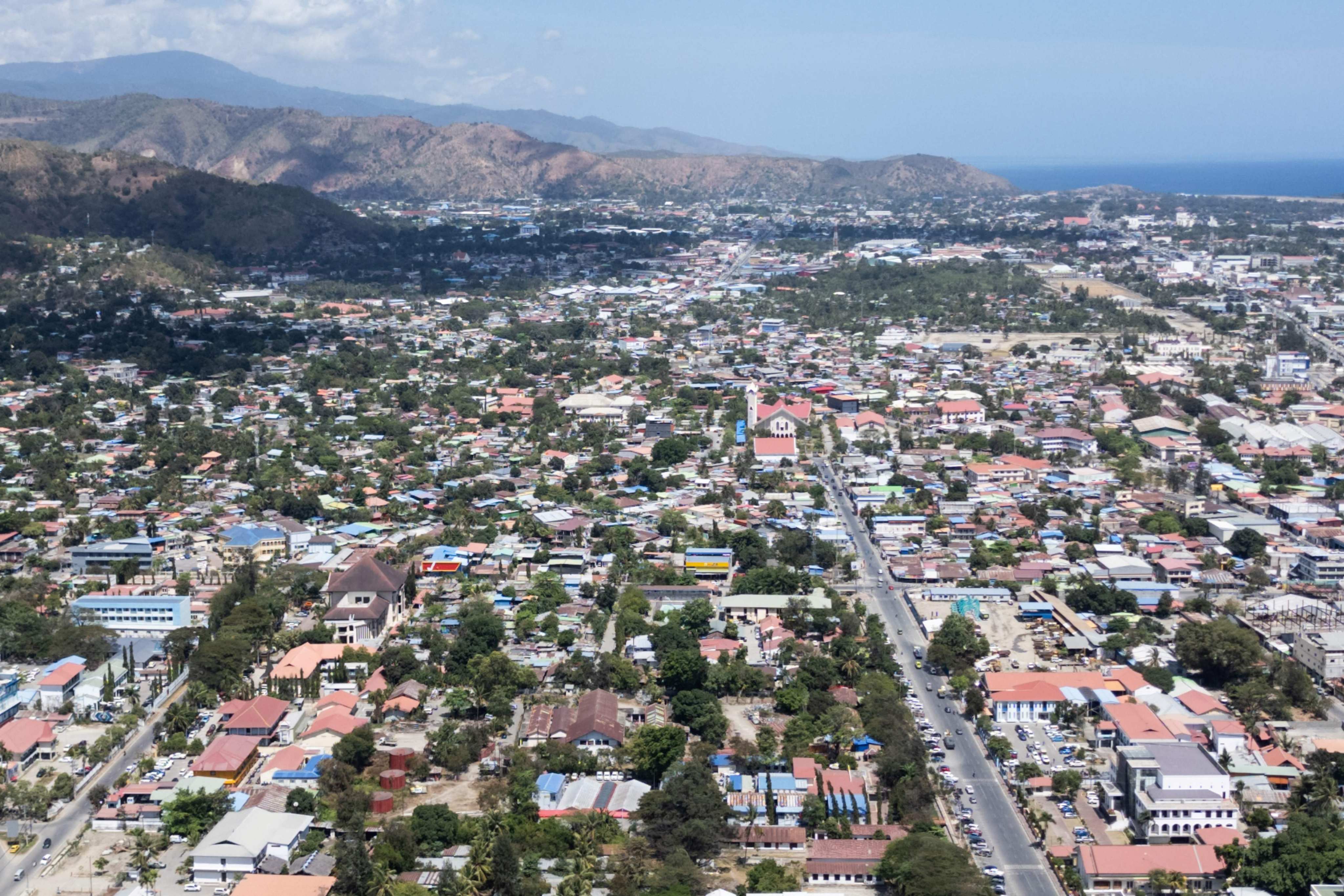 An aerial view of Dili, capital of East Timor. Photo: AFP