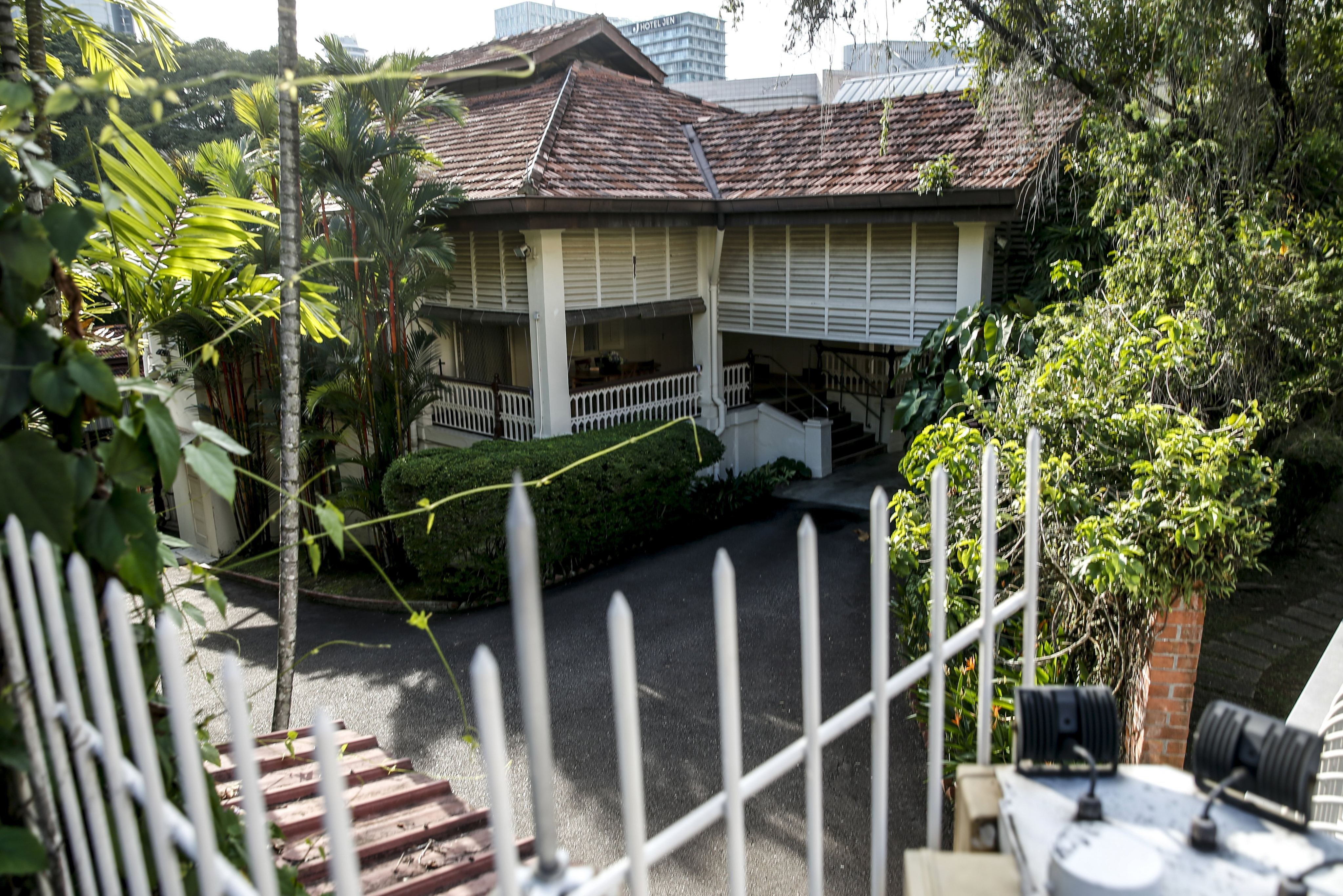 Former prime minister Lee Kuan Yew’s Oxley Road residence in Singapore. Photo: EPA