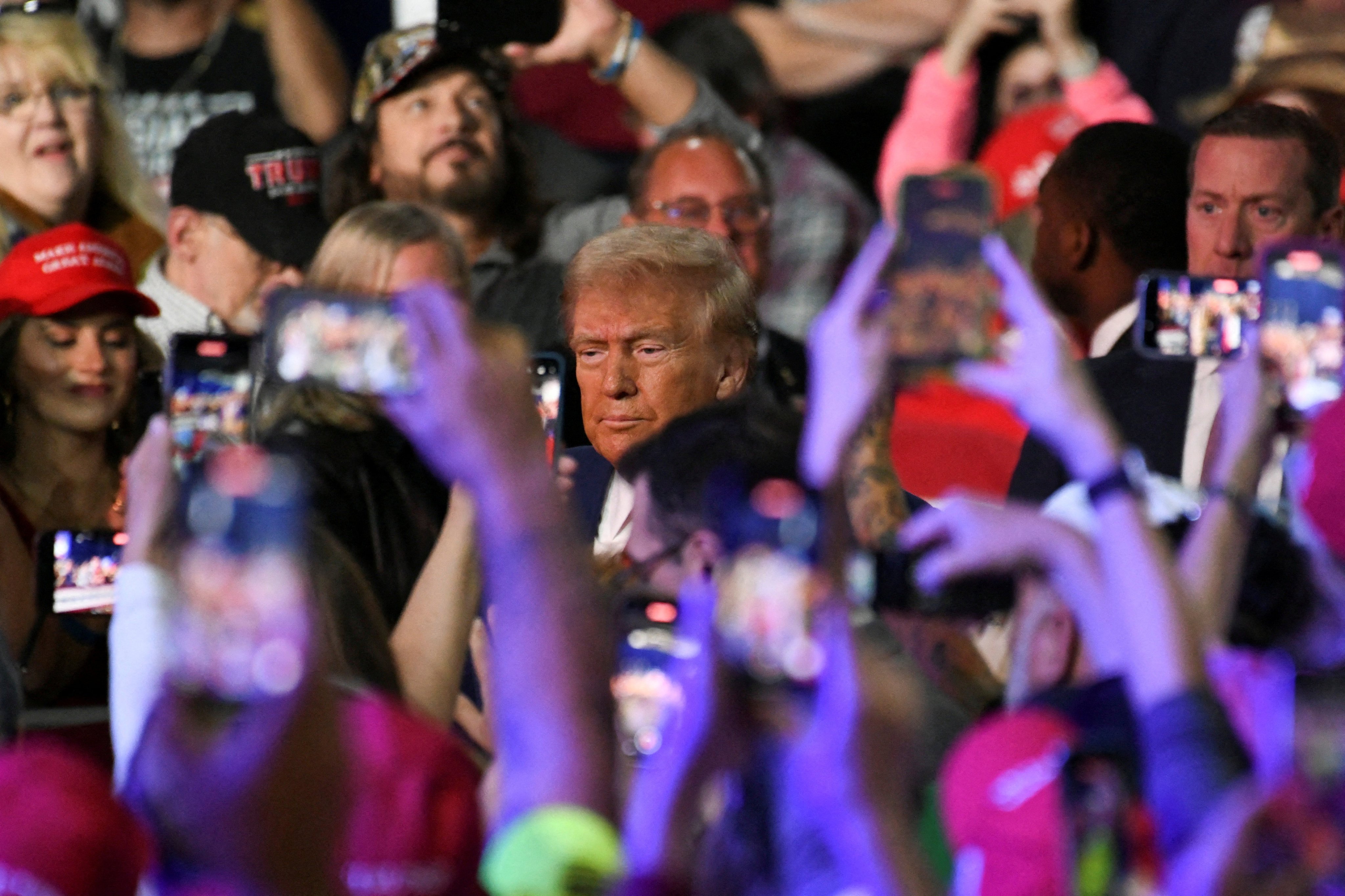 Donald Trump at a town hall campaign event in Oaks, Pennsylvania. Photo: Reuters