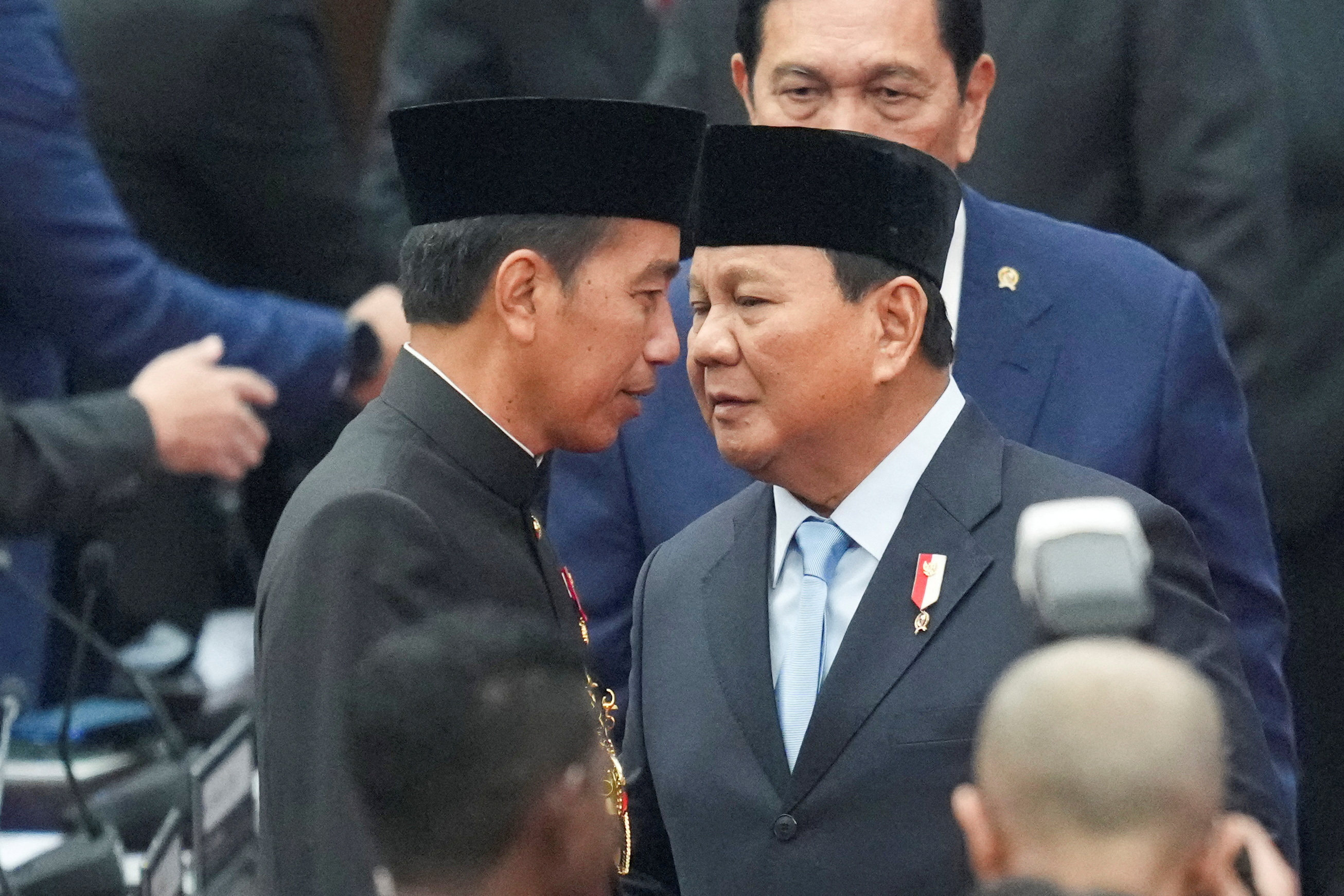 Joko Widodo with his successor Prabowo Subianto, Indonesia’s president-elect. Photo: Reuters