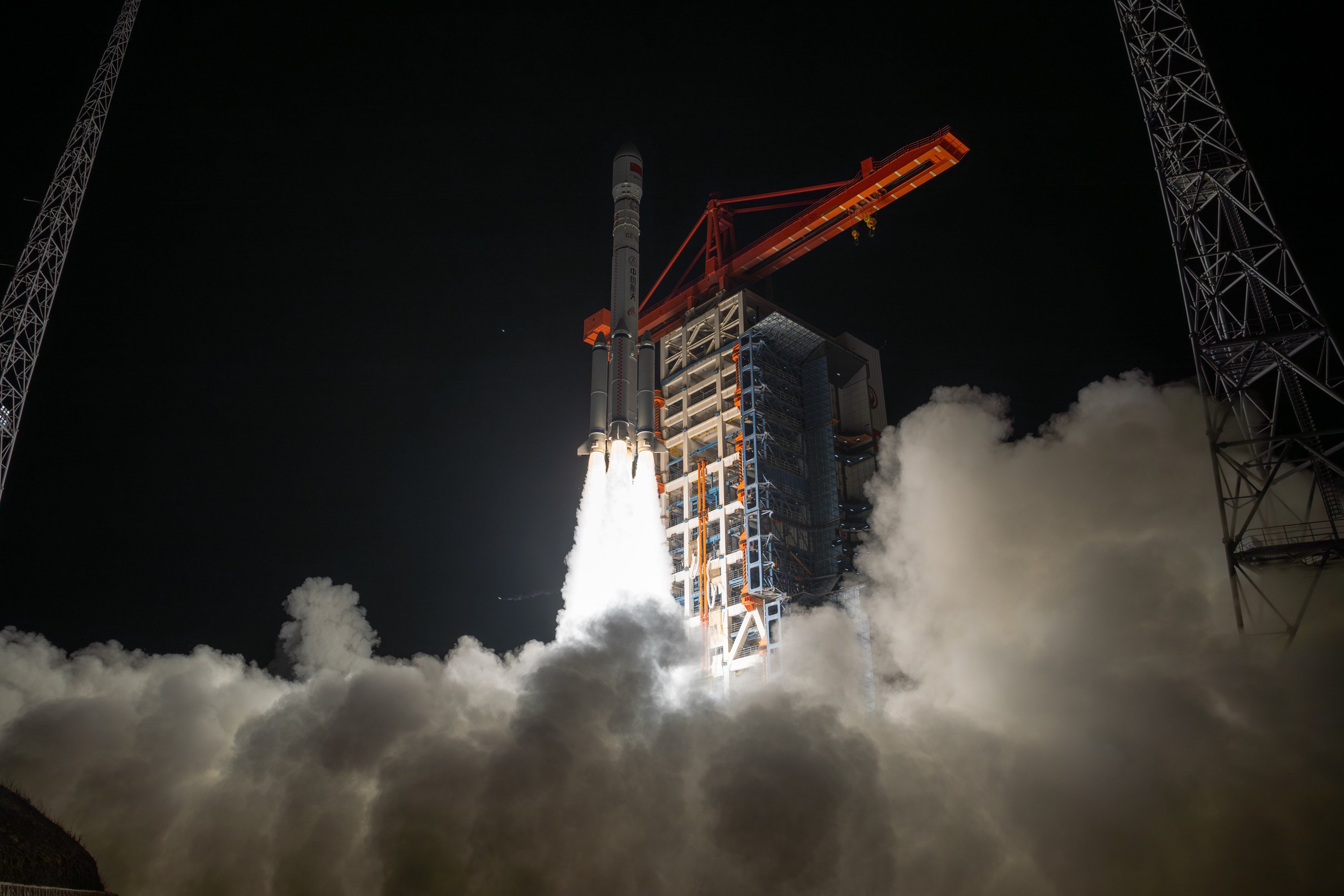 The satellites are launched on a Long March 6A rocket from the Taiyuan launch centre in Shanxi province on Tuesday. Photo: Xinhua