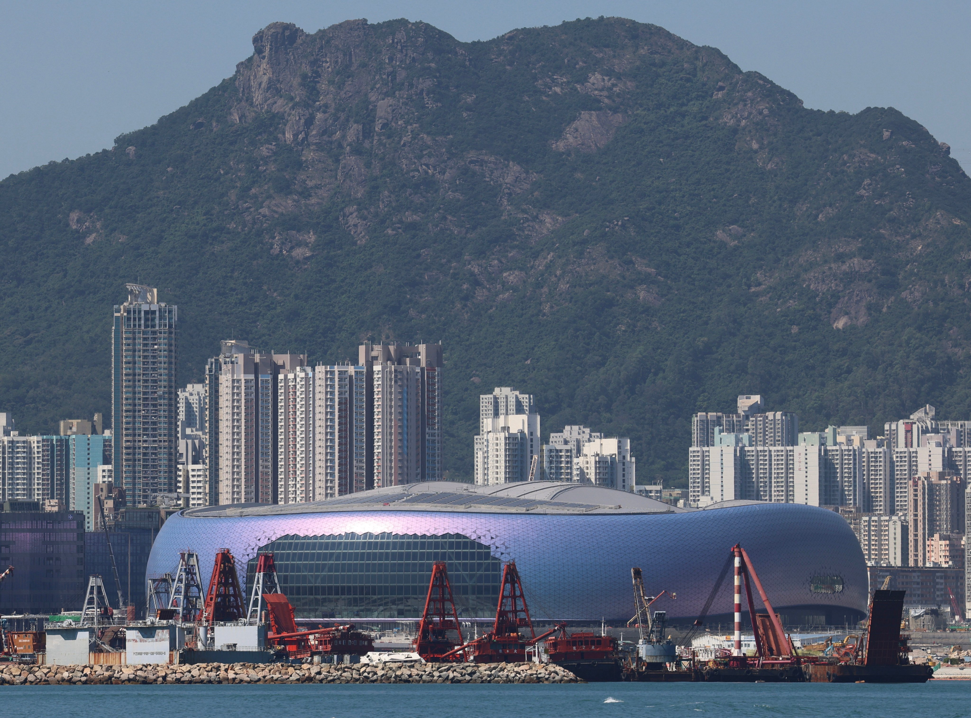 Chief Executive John Lee says Kai Tak Sports Park, which is set to open in the first quarter of 2025, would boost sports development, tourism, entertainment and the mega-event economy. Photo: Jelly Tse